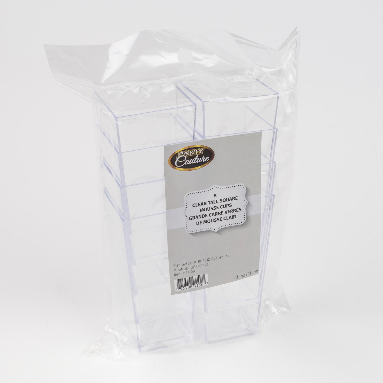 Square Plastic Mousse Cup x8