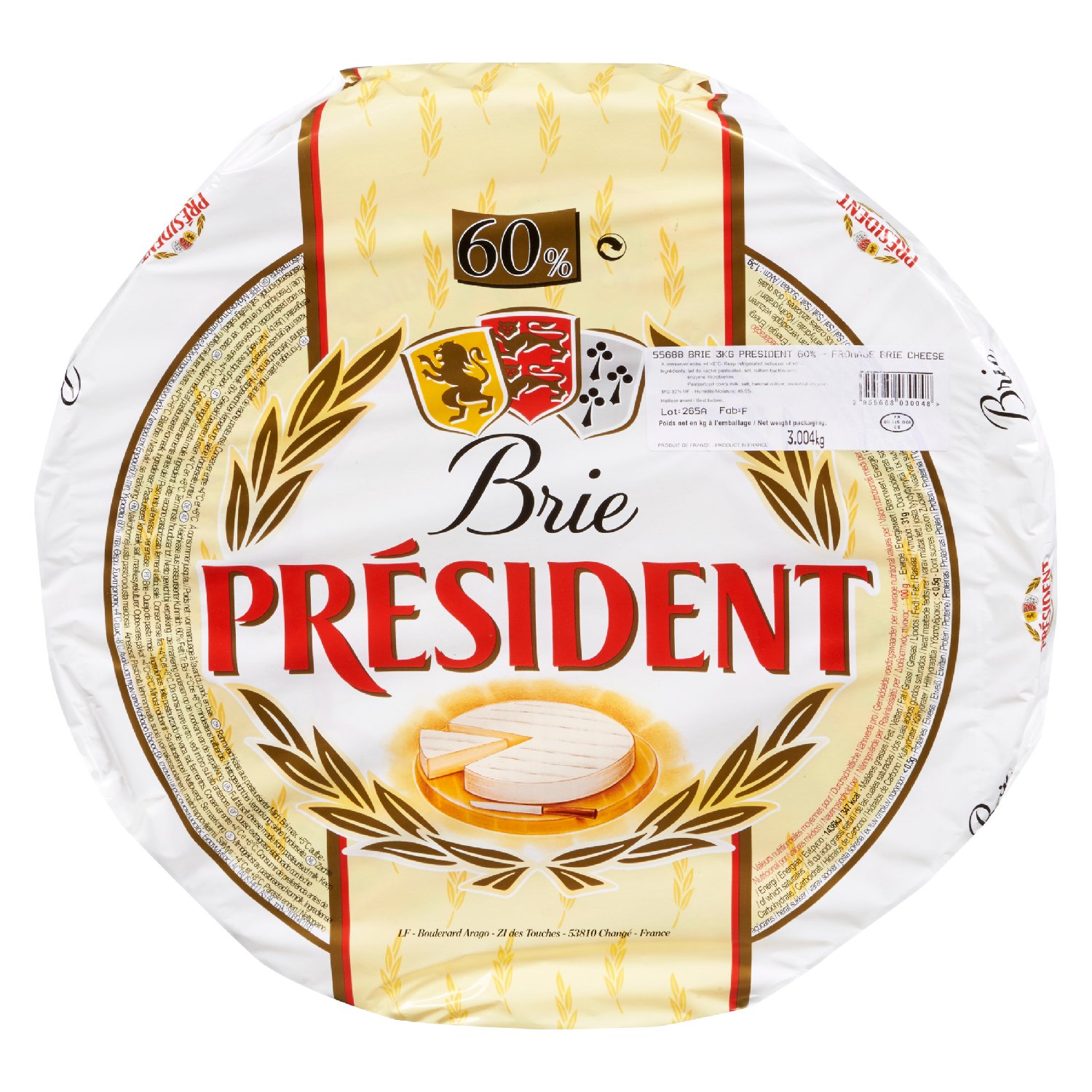 French Brie Cheese Wheel 2.9 kg