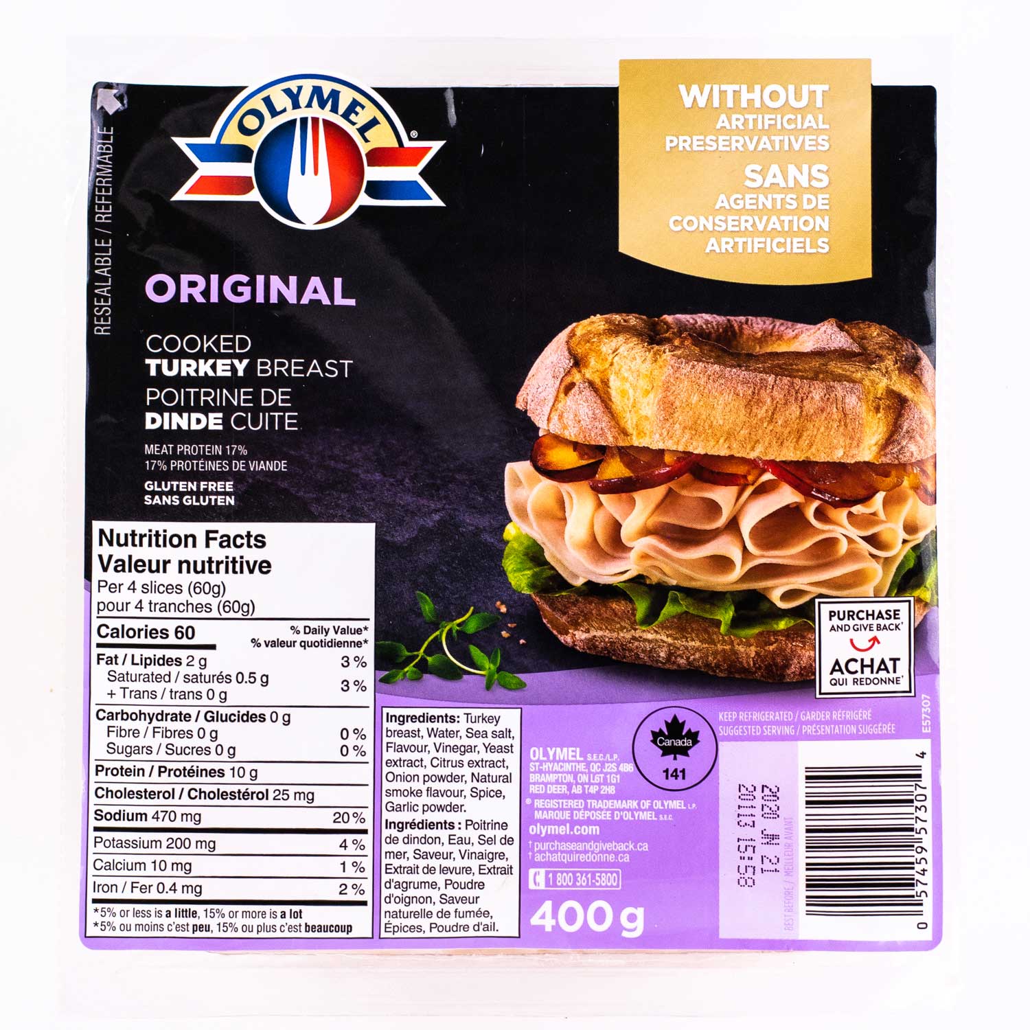 Sliced Cooked Turkey Breast 400 g