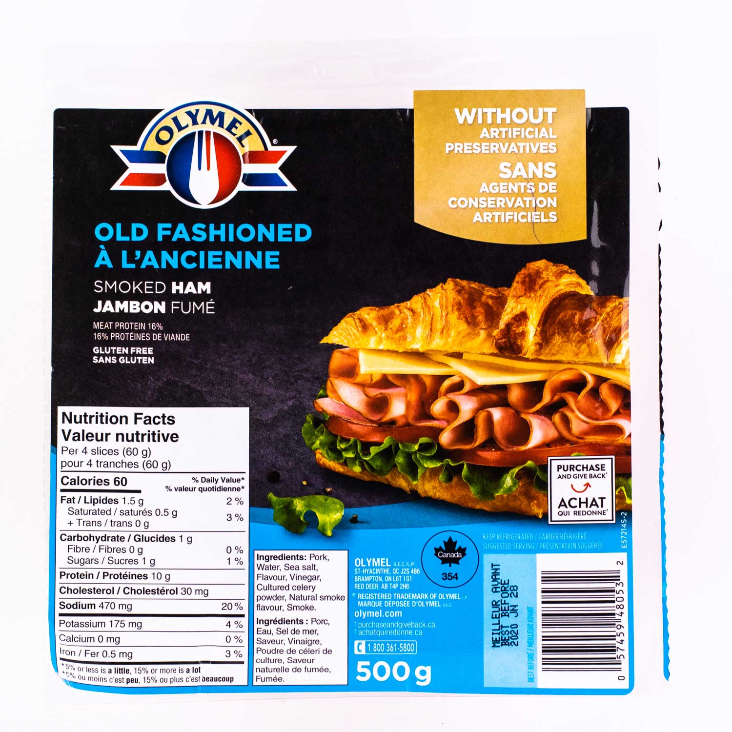Sliced Old Fashion Smoked Ham 500 g