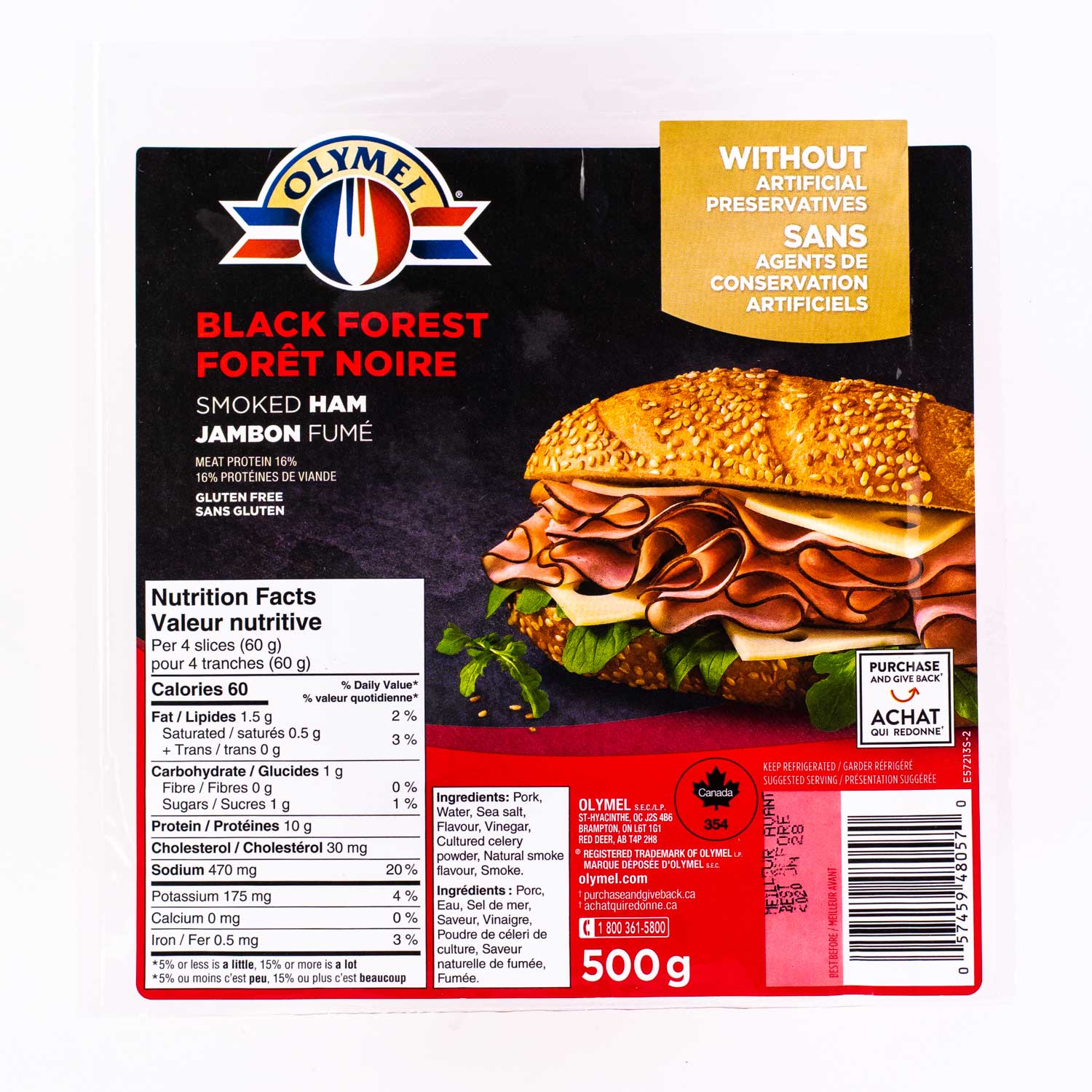 Sliced Black Forest Smoked Ham 500 g