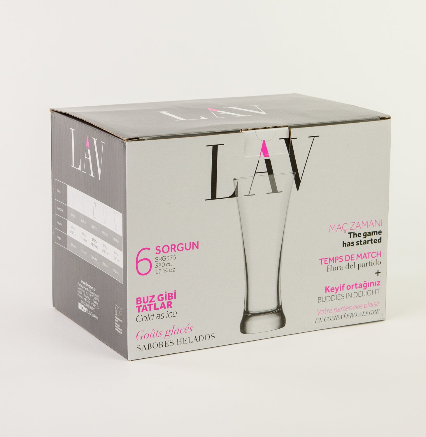 Beer Glasses 12 oz / 355 ml x6