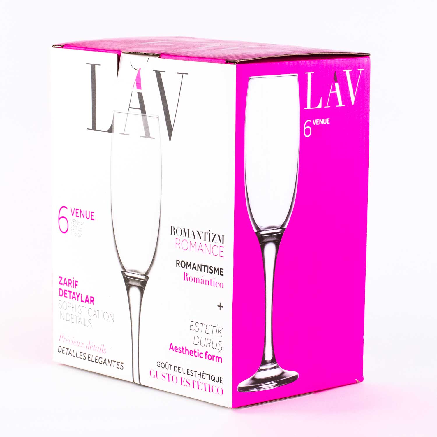 Set of 6 Champagne Glass 7.5oz