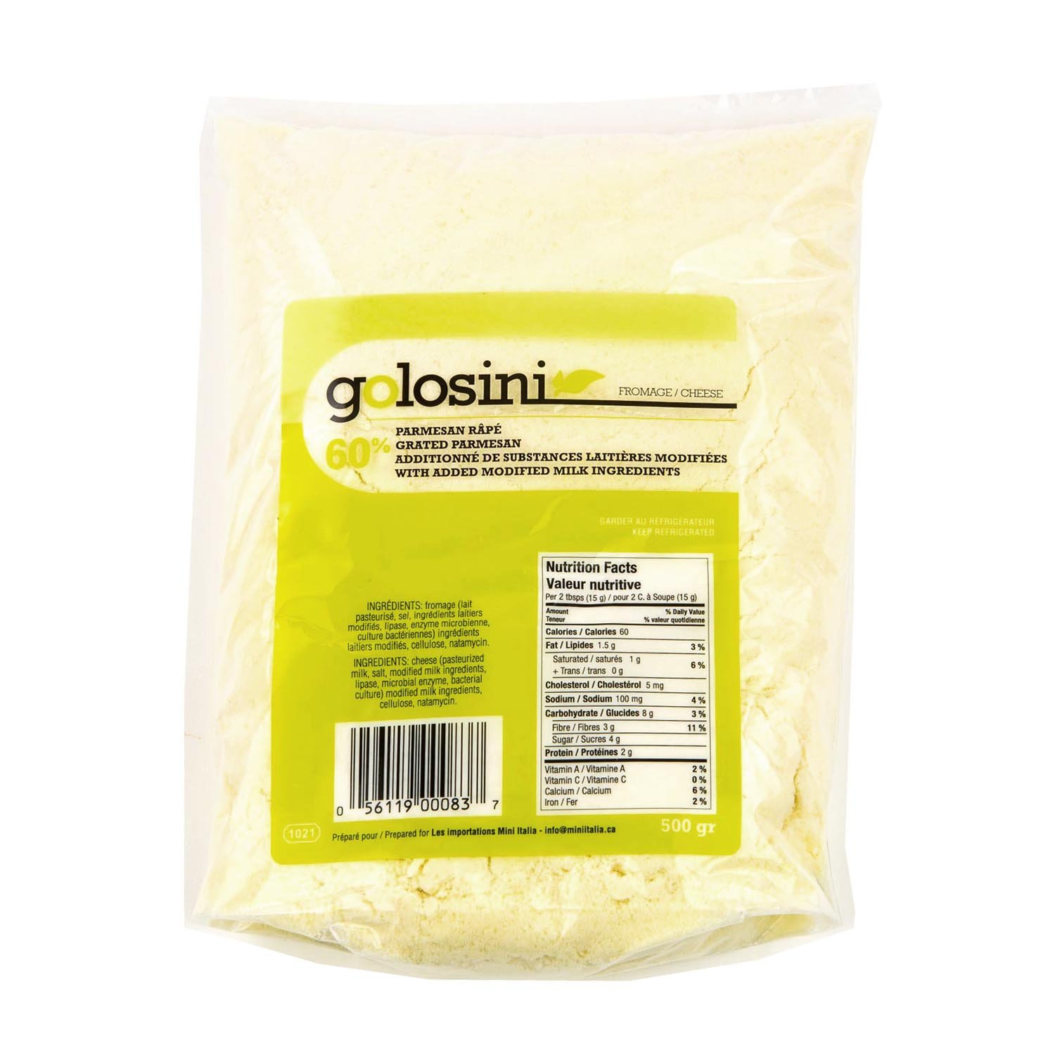 Grated Parmesan 60% Cheese 500 g