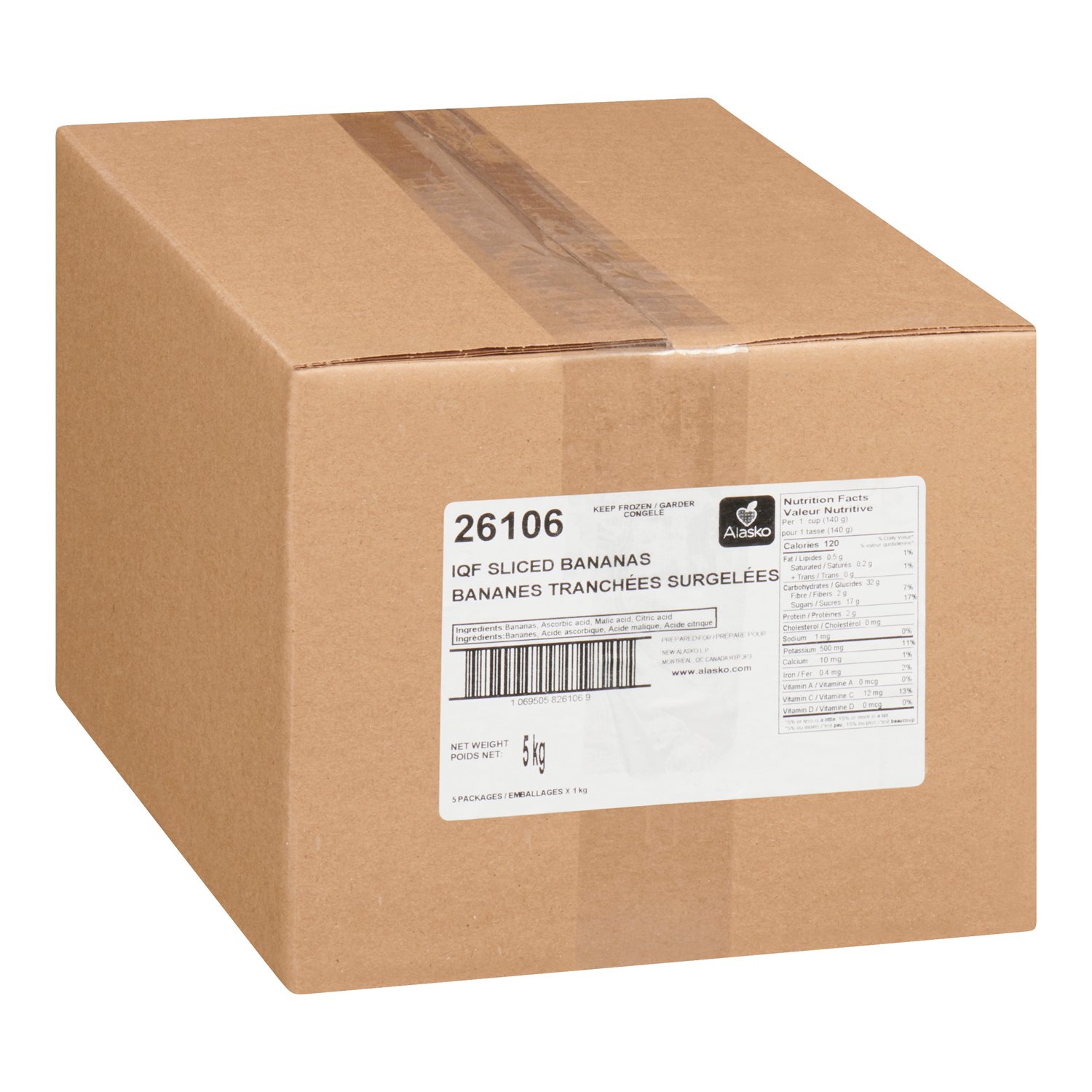 IQF Frozen Sliced Bananas 1 kg