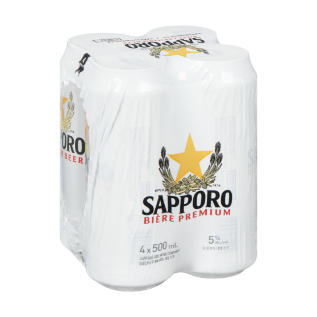 Sapporo Beer Can 4 x 550 ml