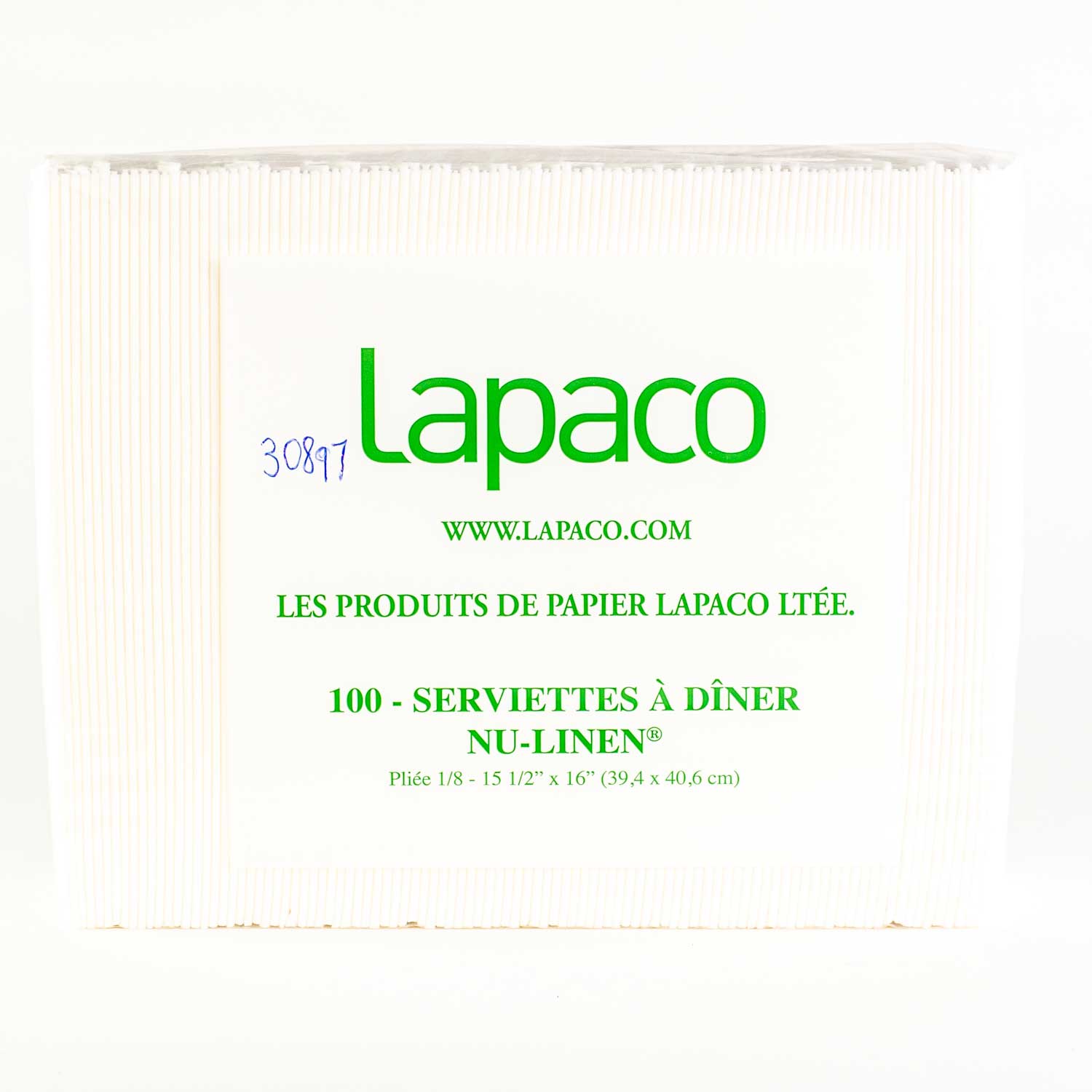 White Nu-linen Dinner Napkin 1/8 x100