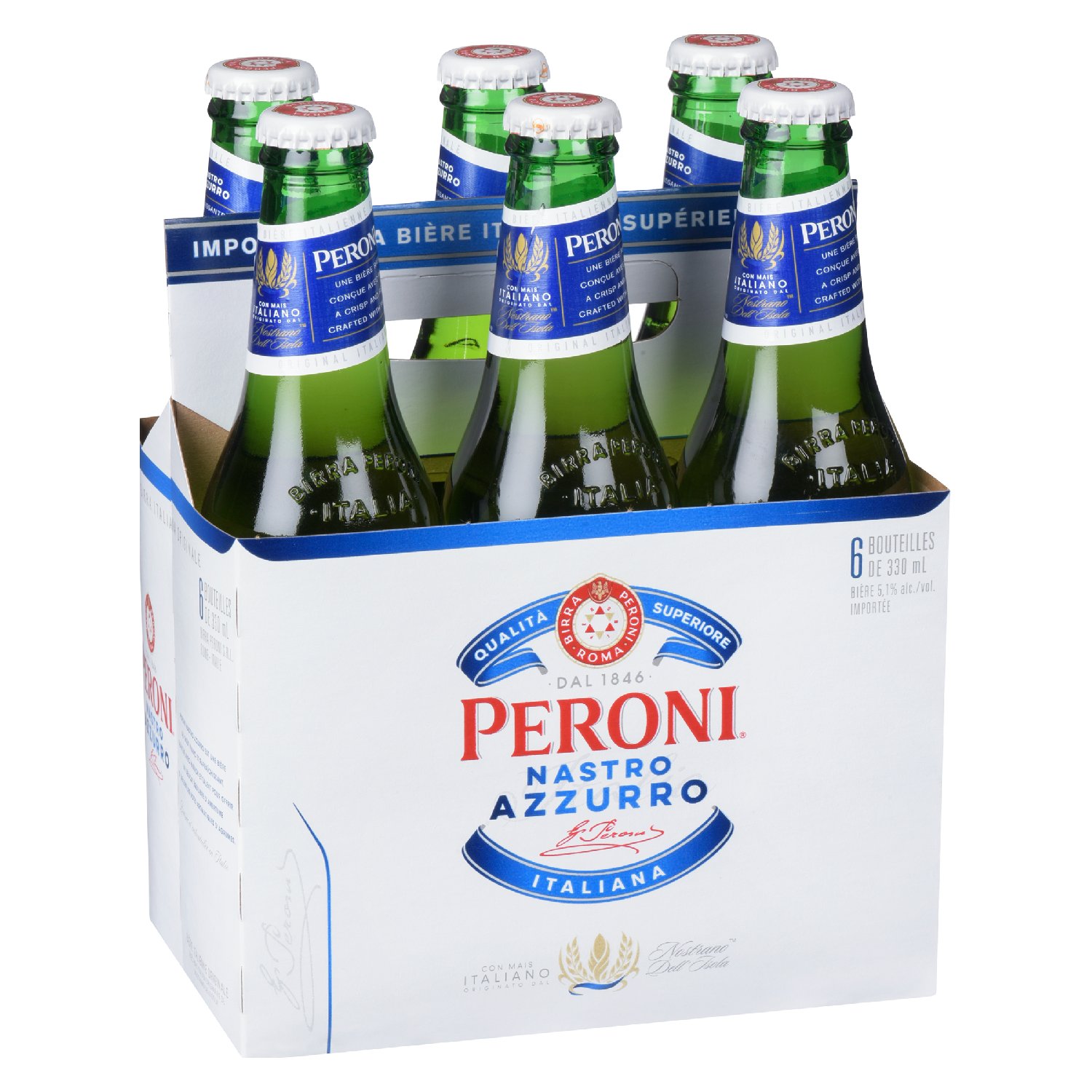 Original Italian Beer Glass Bootle 330 ml x6