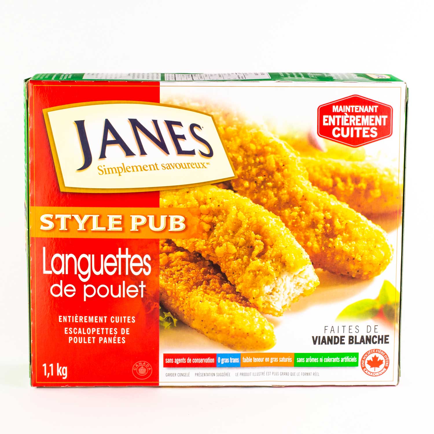 Frozen Breaded and Cooked Chicken Strips 1.1 kg