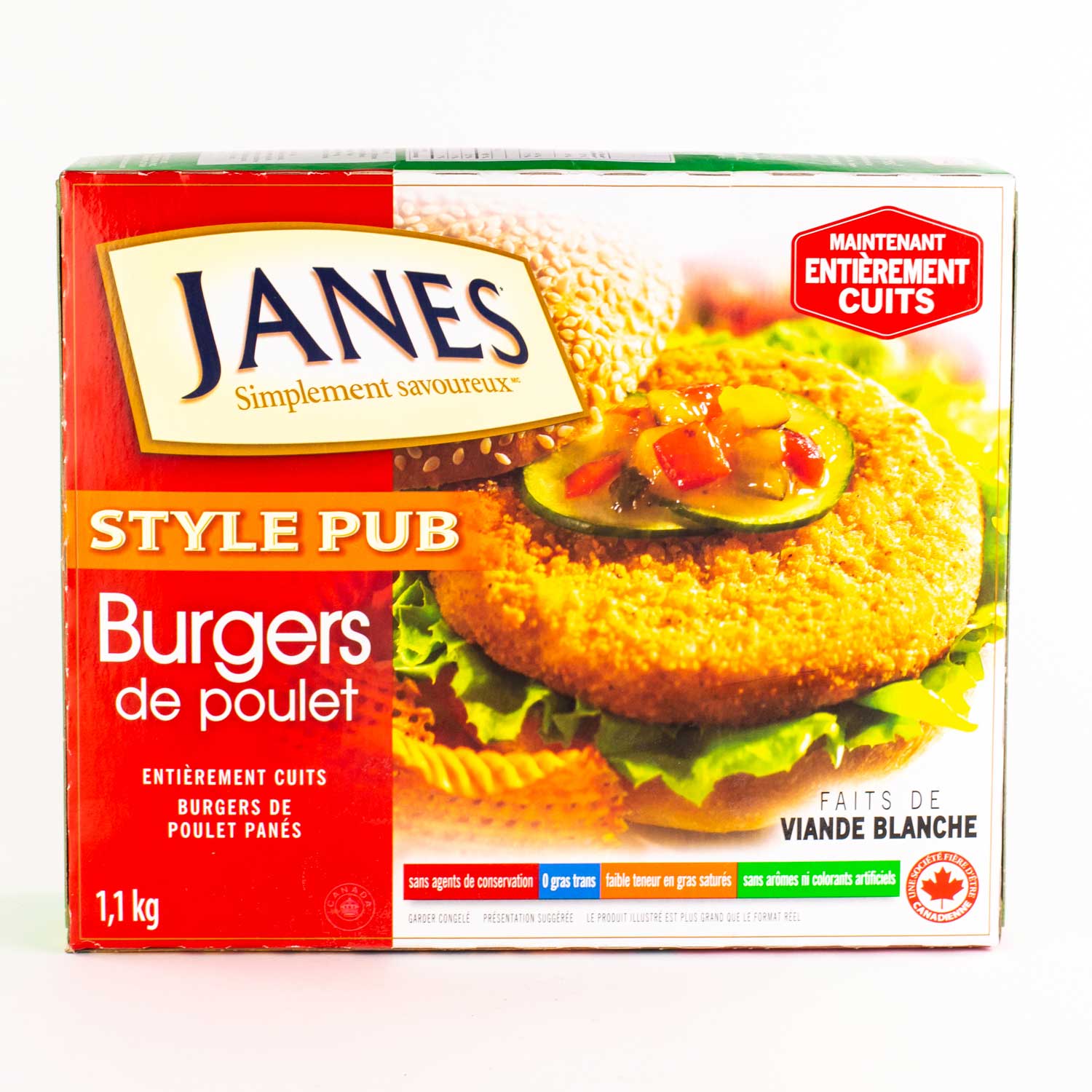 Frozen Breaded and Cooked Chicken Burger 1.1 kg