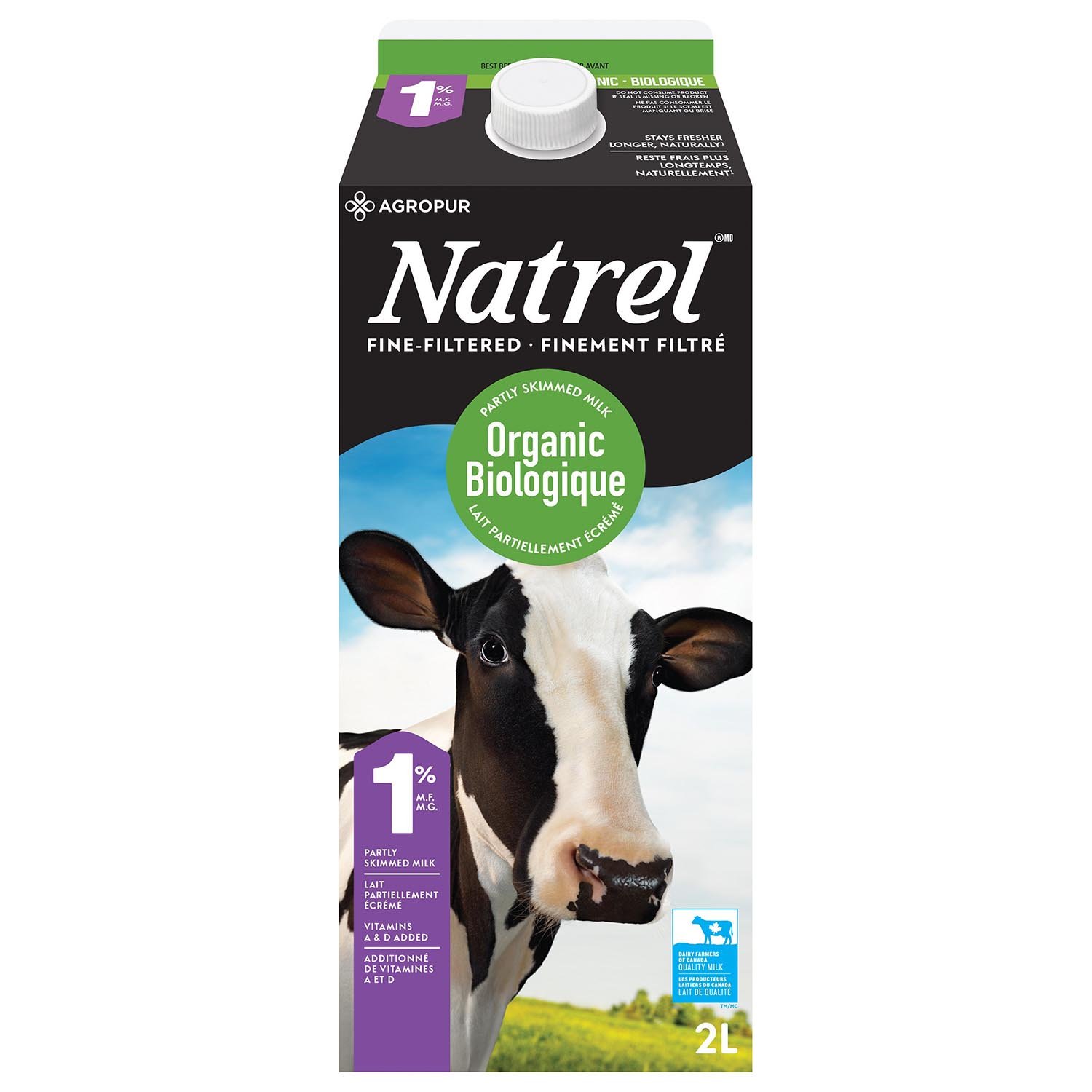 Organic Milk 1 % PurFiltre 2 L