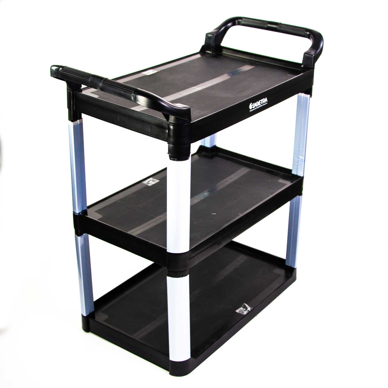 Small Black Service Trolley with 3 Shelves