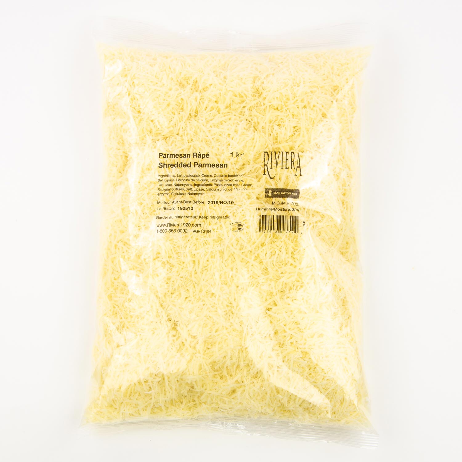 Lactose Free Shredded Parmesan 1 kg