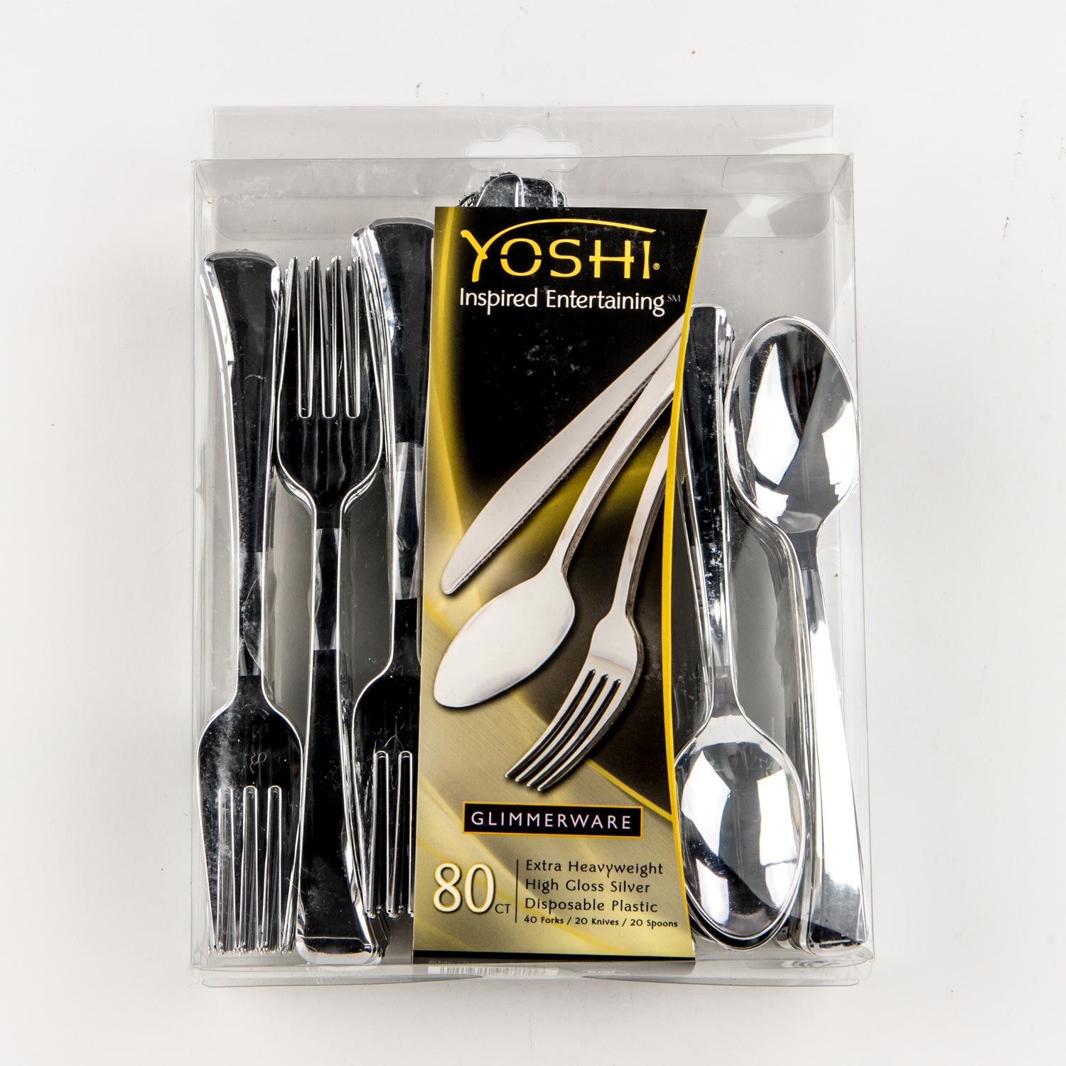 Silver Plastic Cutlery Kit x80-secondary-image