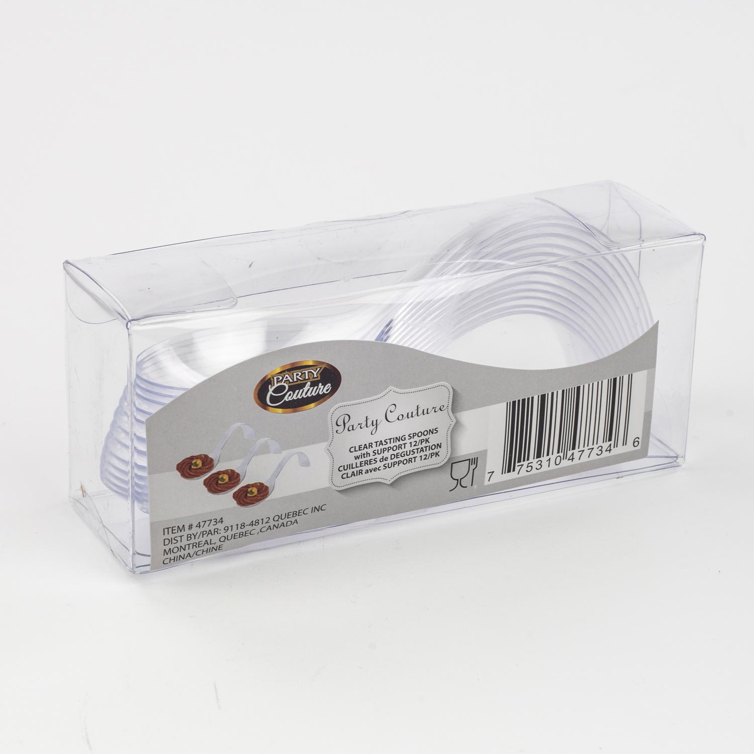 Clear Plastic Cocktail Spoon x12