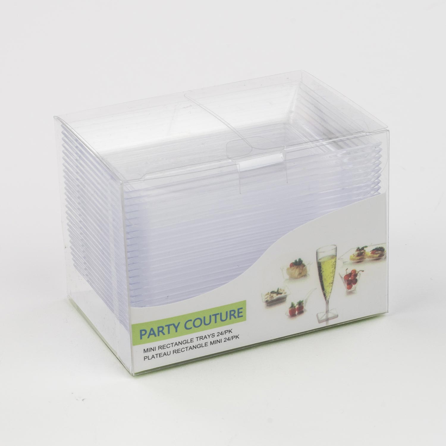 Clear Plastic Cocktail Mini Tray x24