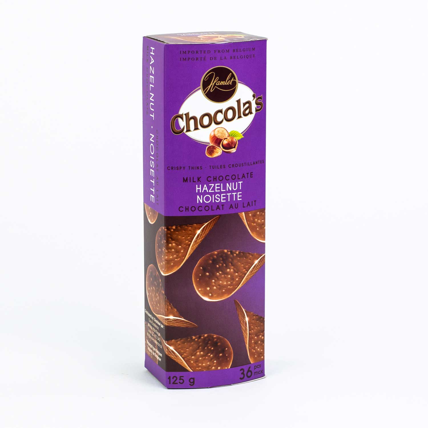 Milk Chocolate and Hazelnut Cripsy Thins 125 g