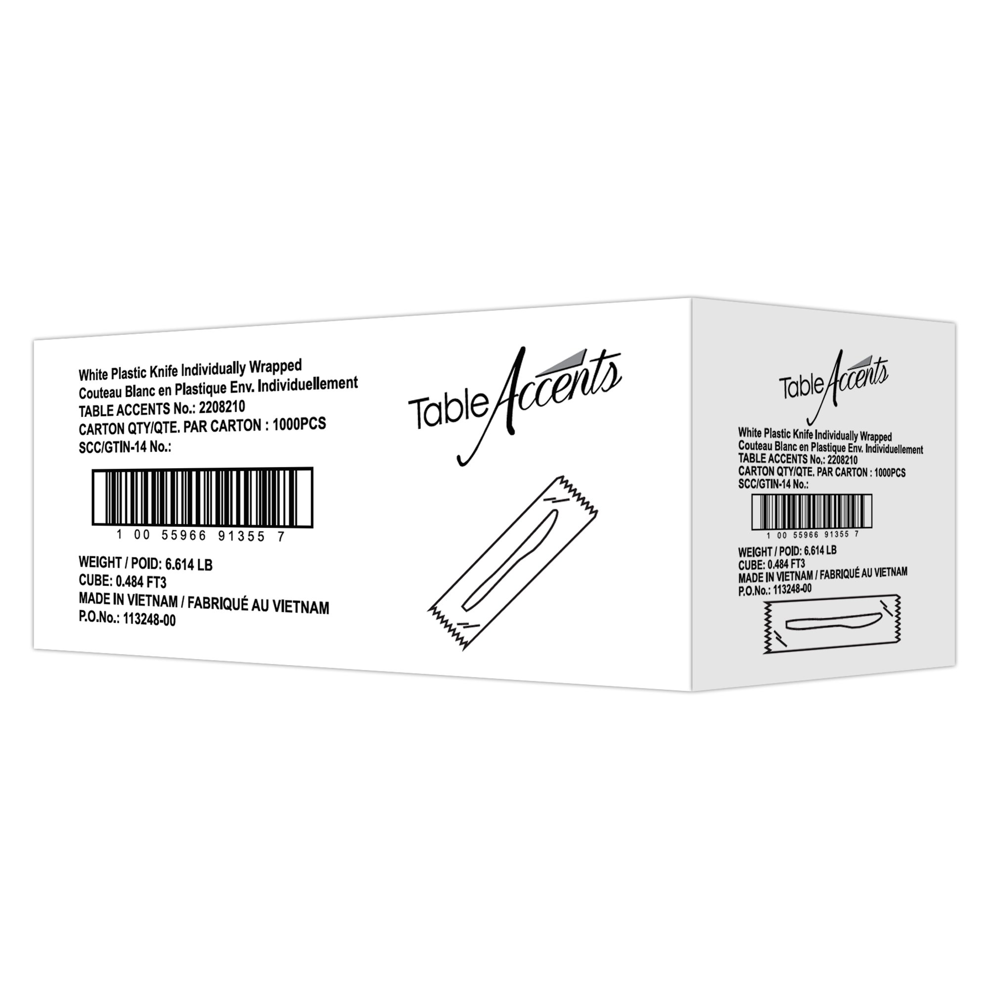 Indiv. Wrapped White Plastic Knife x1000-secondary-image