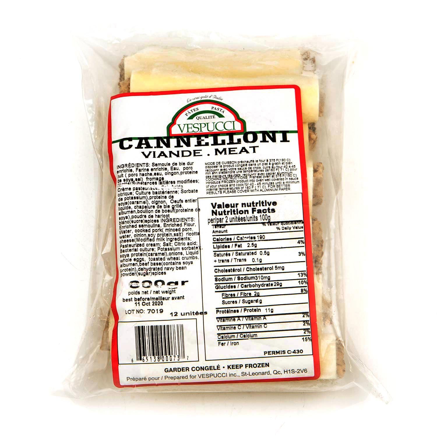 Frozen Meat Cannelloni x12