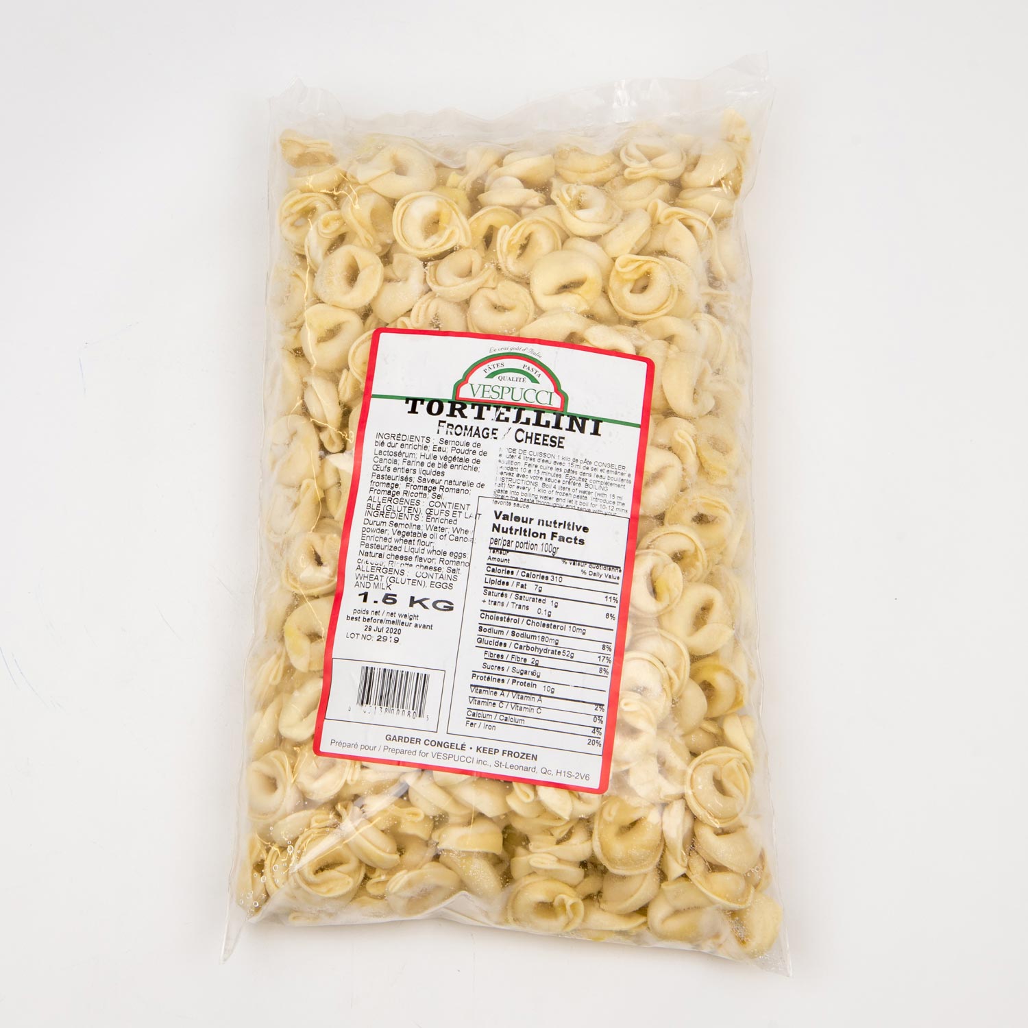 Frozen Cheese Tortellini 1.5 kg