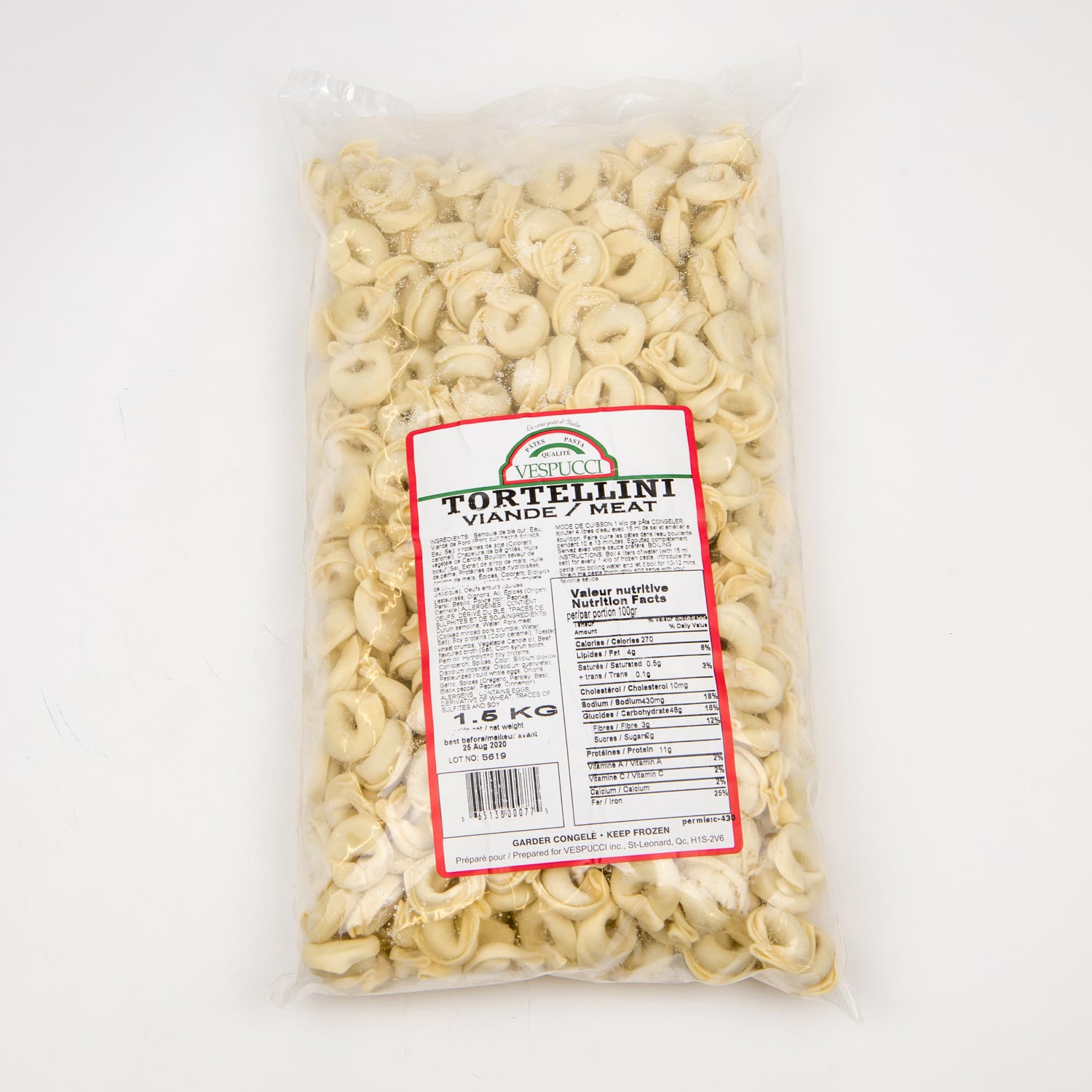 Frozen Meat Tortellini 1.5 kg