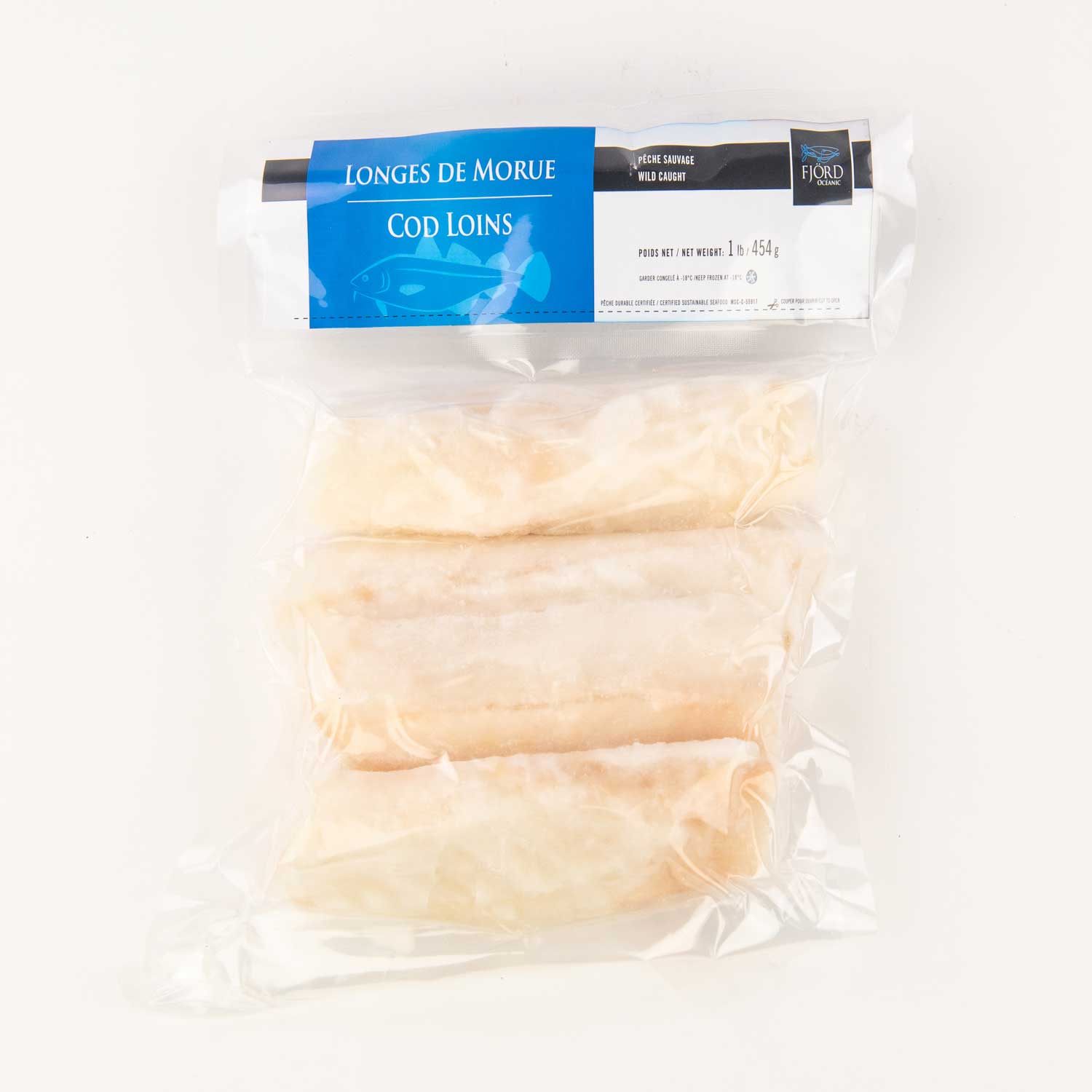 Frozen Cod Loins 4 oz 1 lb