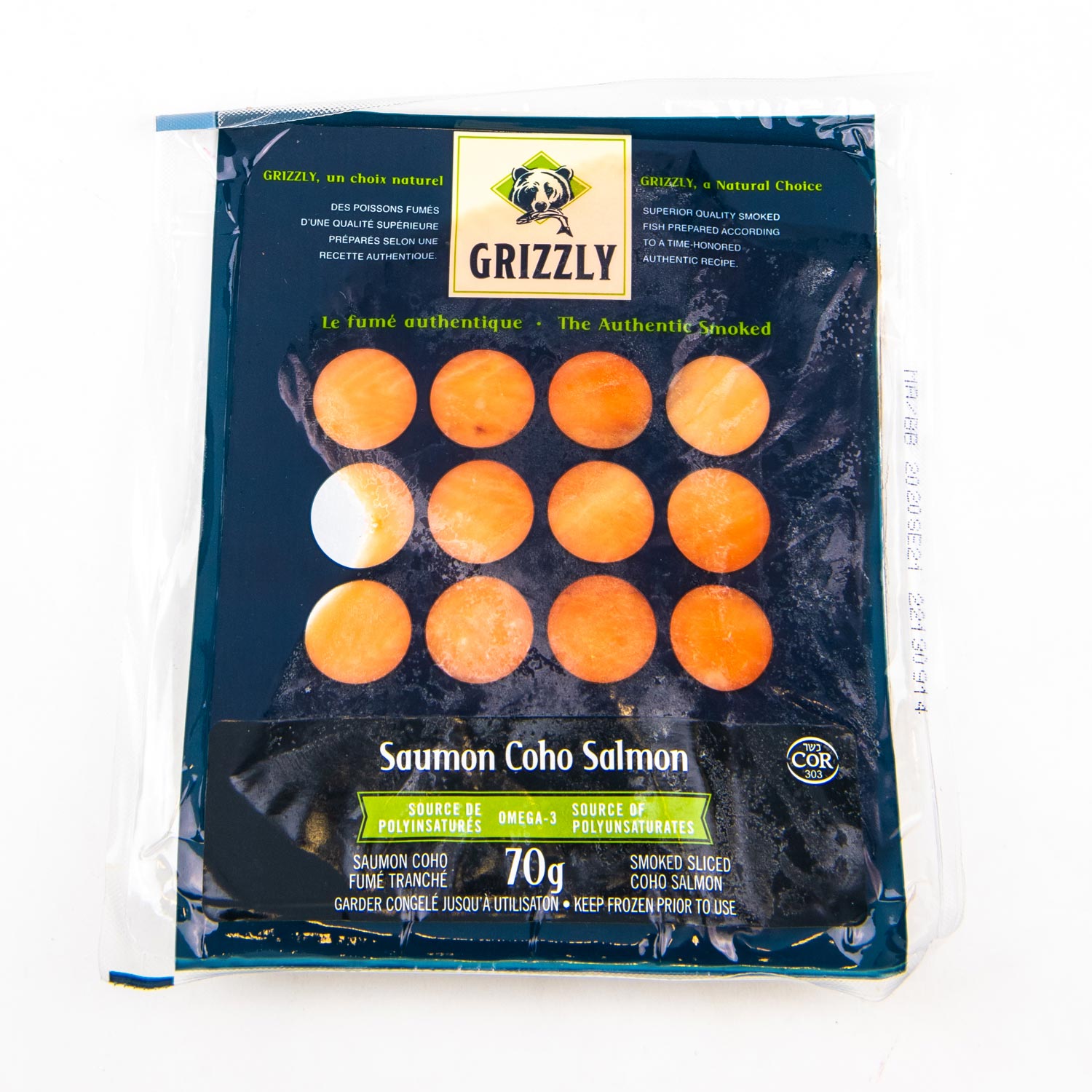 Frozen Sliced Smoked Coho Salmon 70 g