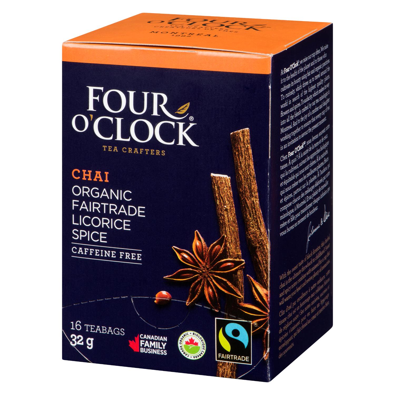 Organic Fairtrade Spicy Licorice Chai Herbal Tea x16