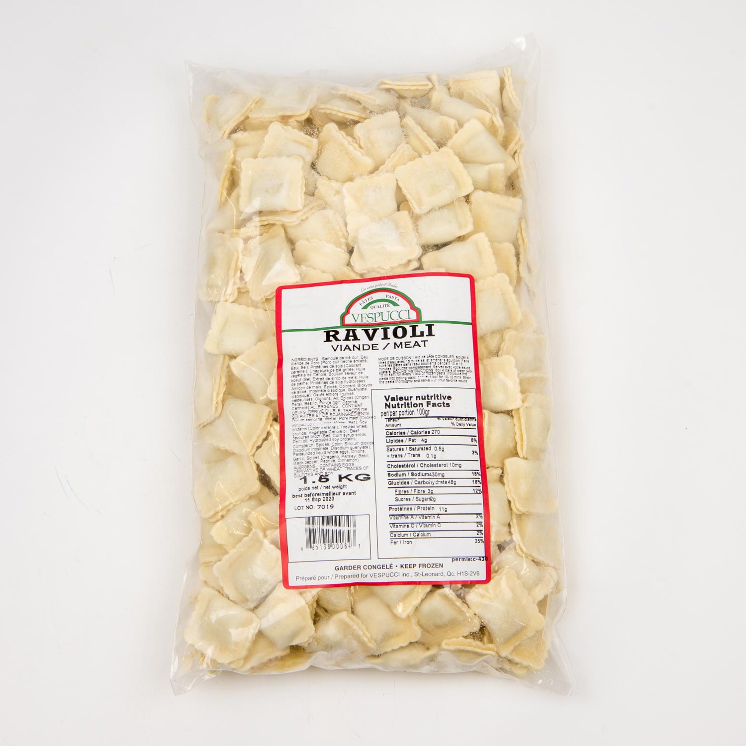 Frozen Meat Ravioli 1.5 kg