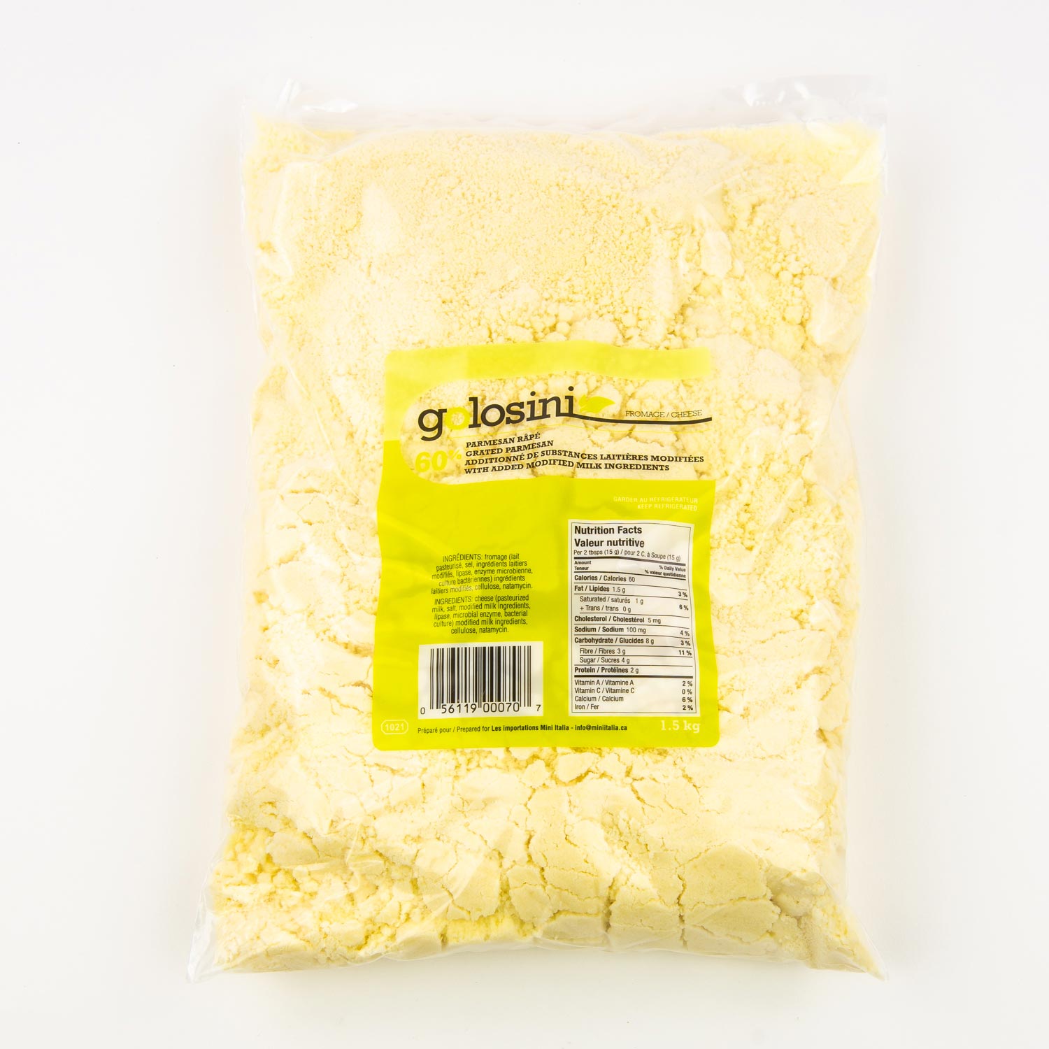 Grated Parmesan Cheese 60 % 1.5 kg