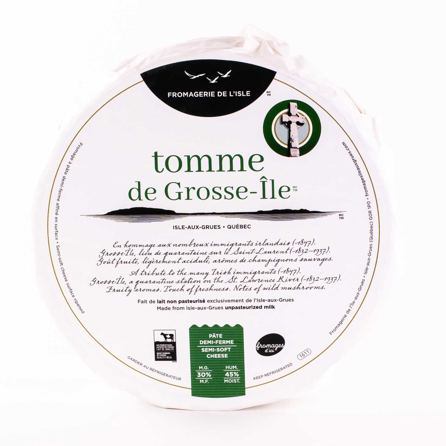 Tomme de Grosse-Île Cheese Wheel 2 kg