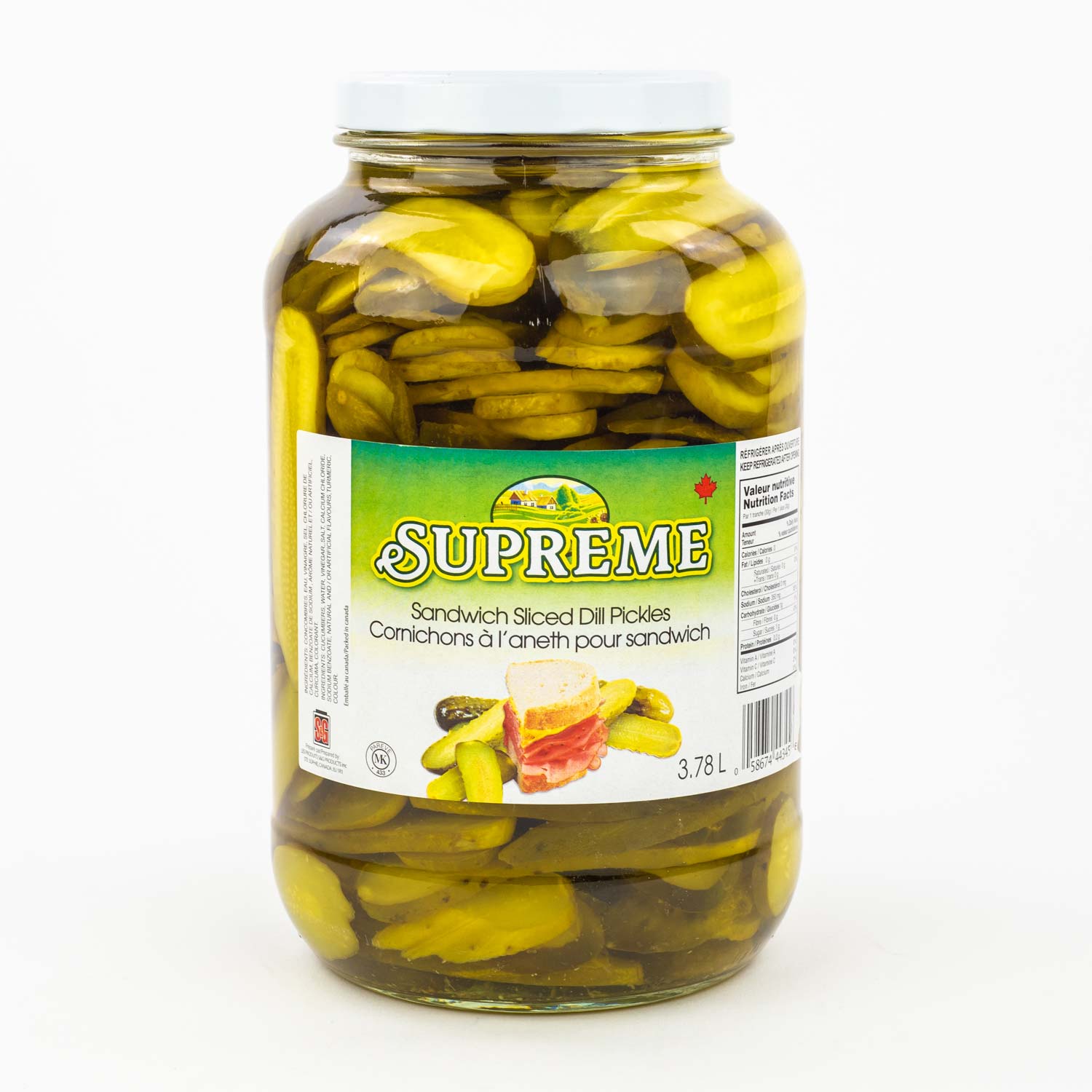 Sandwich Sliced ​Dill ​Pickles 3.78 L