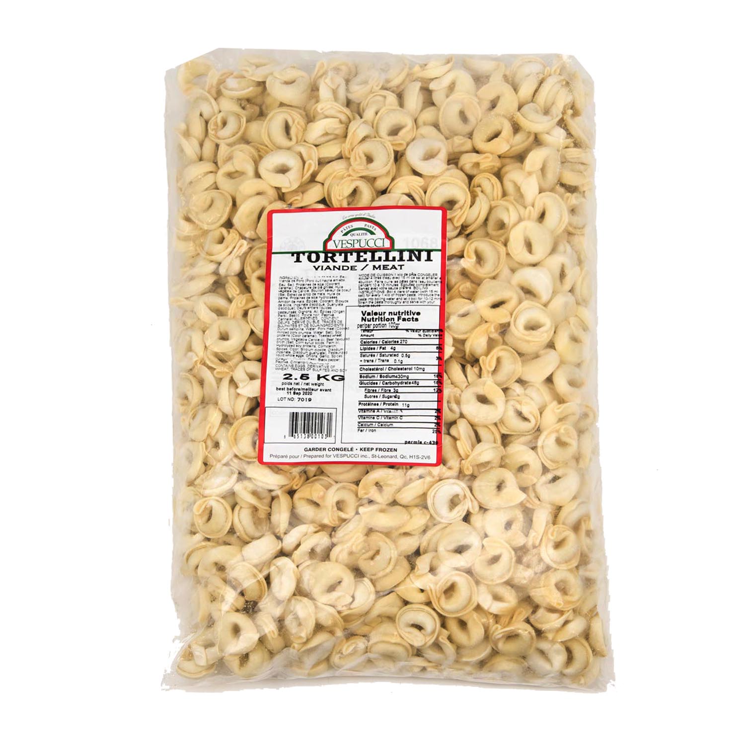 Frozen Meat Tortellini 2.5 kg