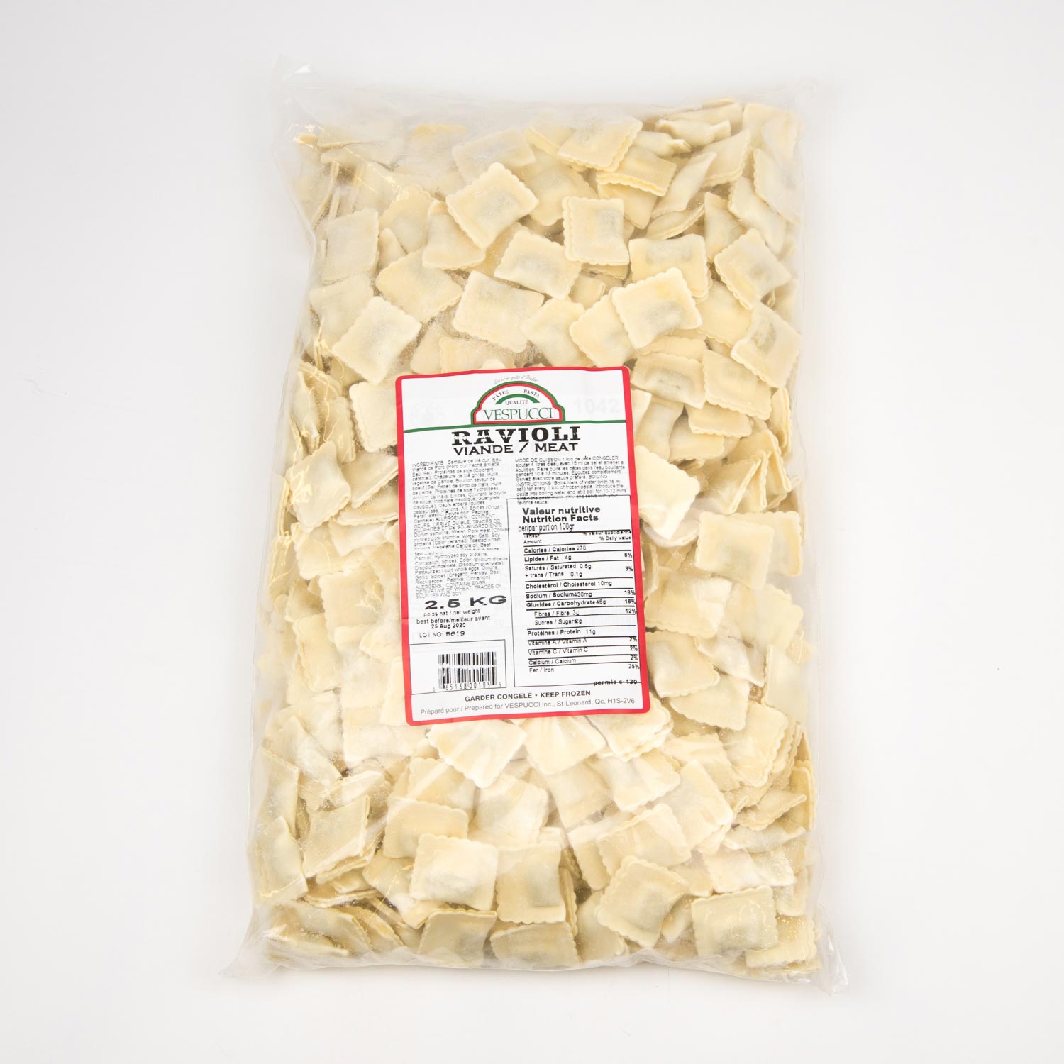 Frozen Meat Ravioli 2.5 kg