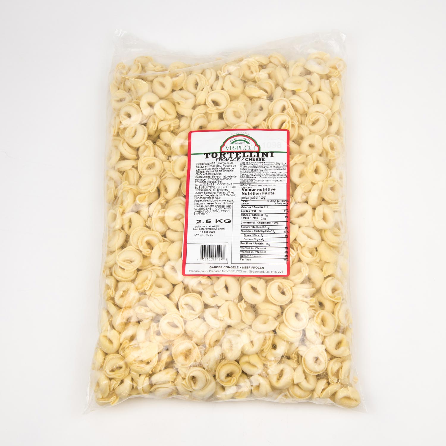 Frozen Cheese Tortellini 2.5 kg