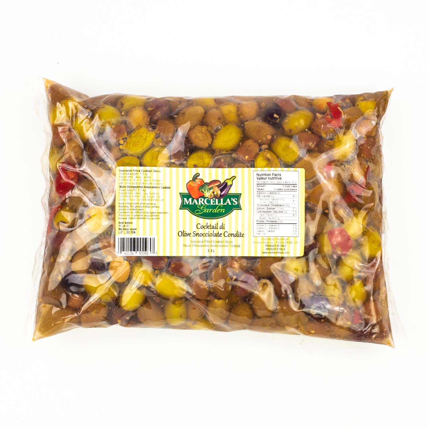 Pitted Seasoned Cocktail Olives 1.5 kg