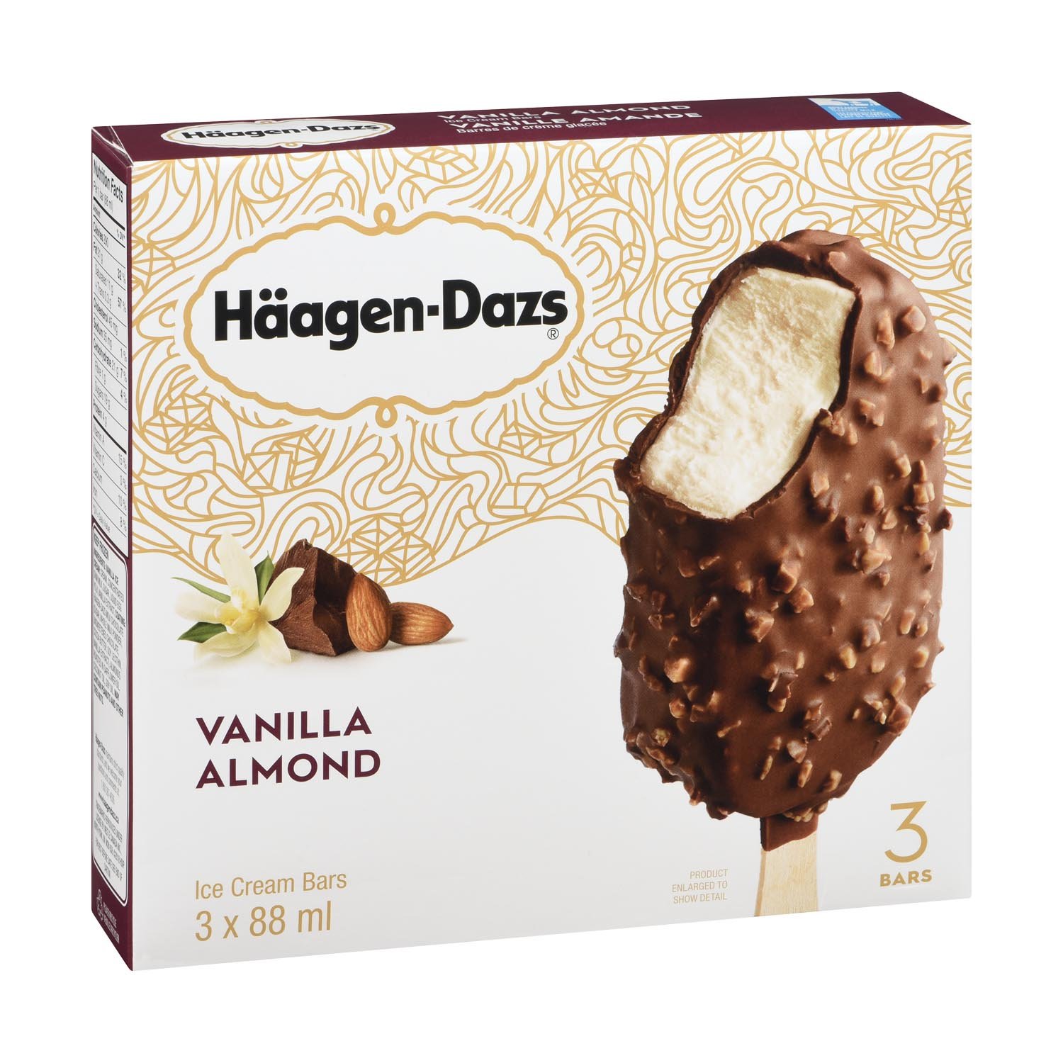 Almond and Vanilla Ice Cream Bars 88 ml