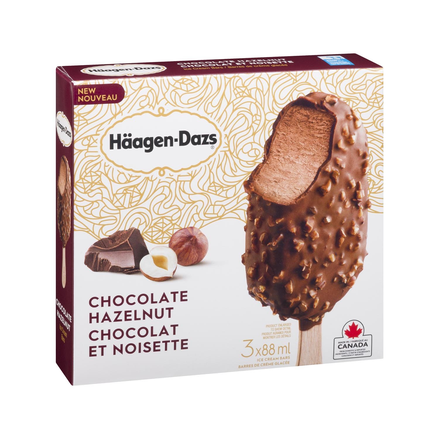 Chocolate and Hazelnut Ice Cream Bars 88 ml