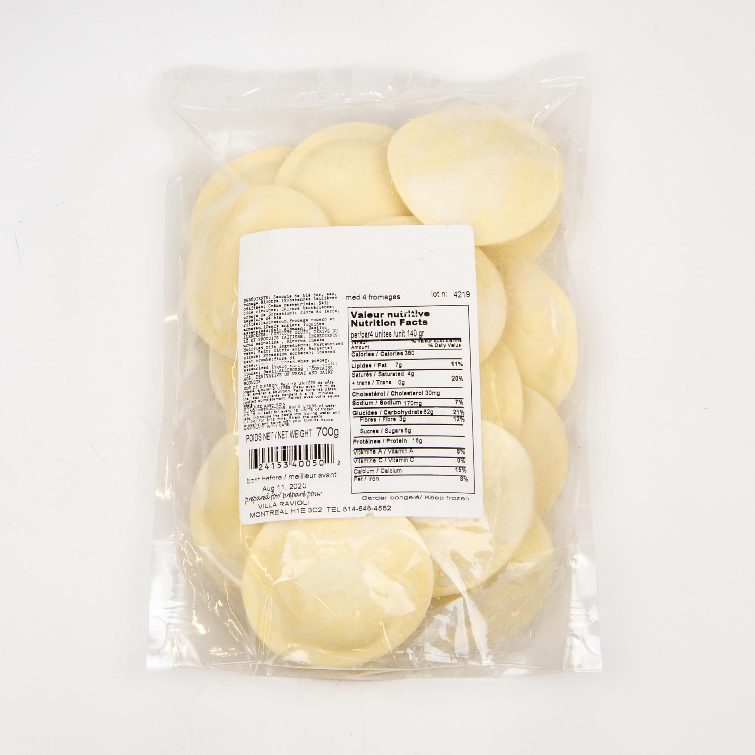Frozen 4 Cheese Medaglione 700 g