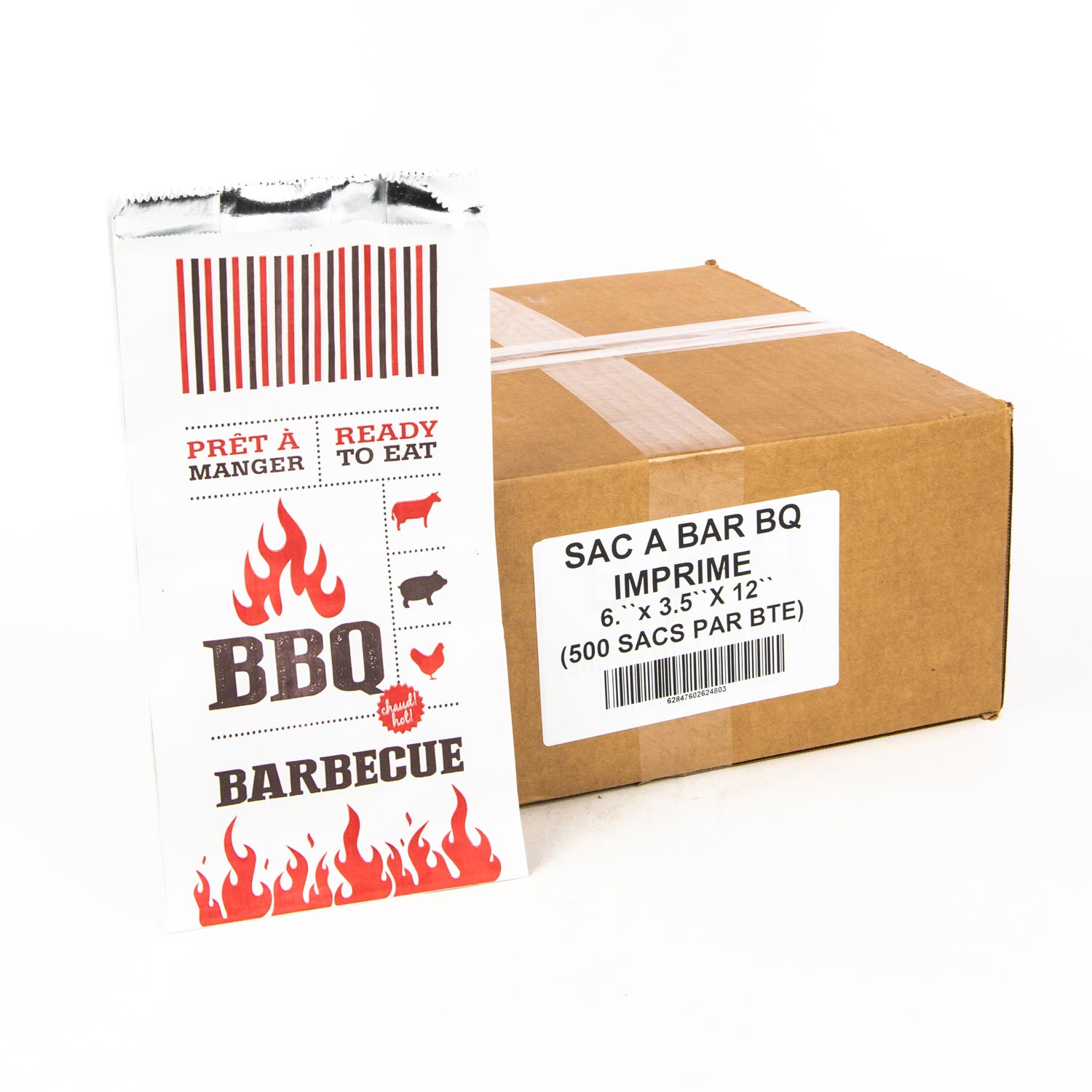 Printed Aluminum BBQ Bag 6''x3.5''x12'' x500