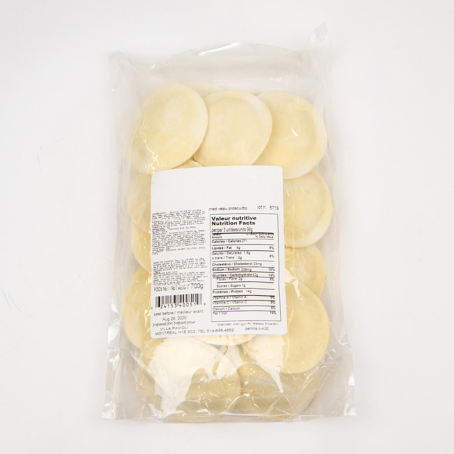Frozen Veal and Prosciutto Medaglione 700 g