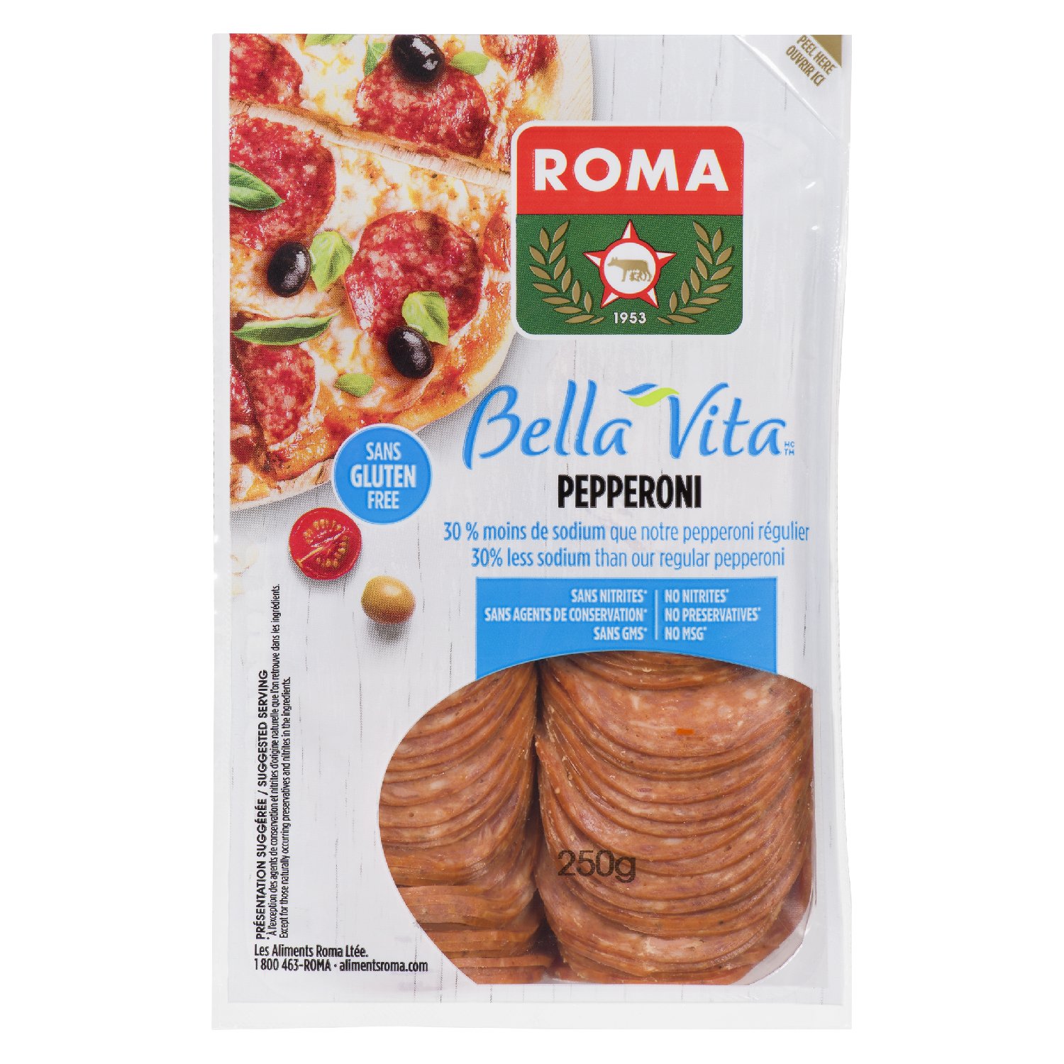 Sliced Pepperoni Bella Vita 250 g