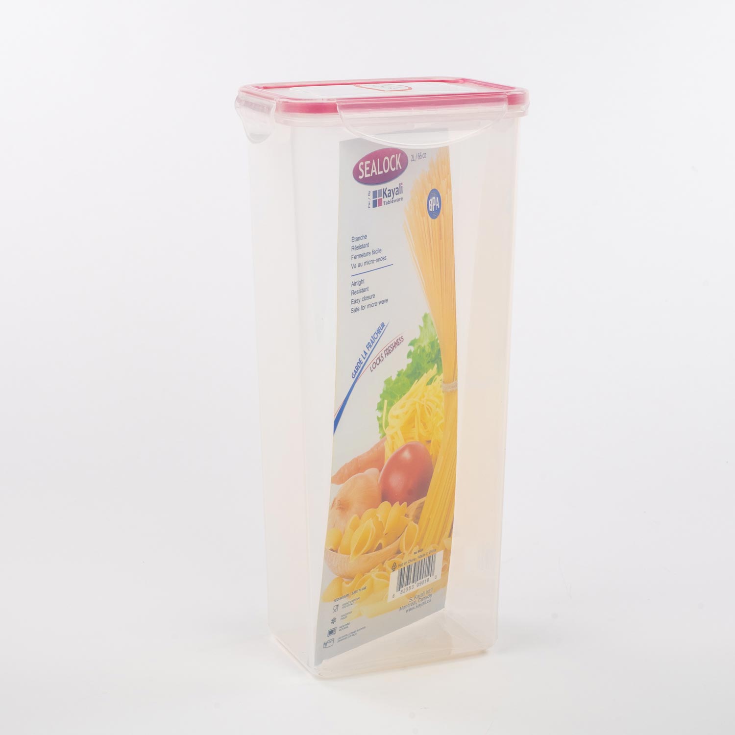High Side Rectangular Plastic Container 2 L