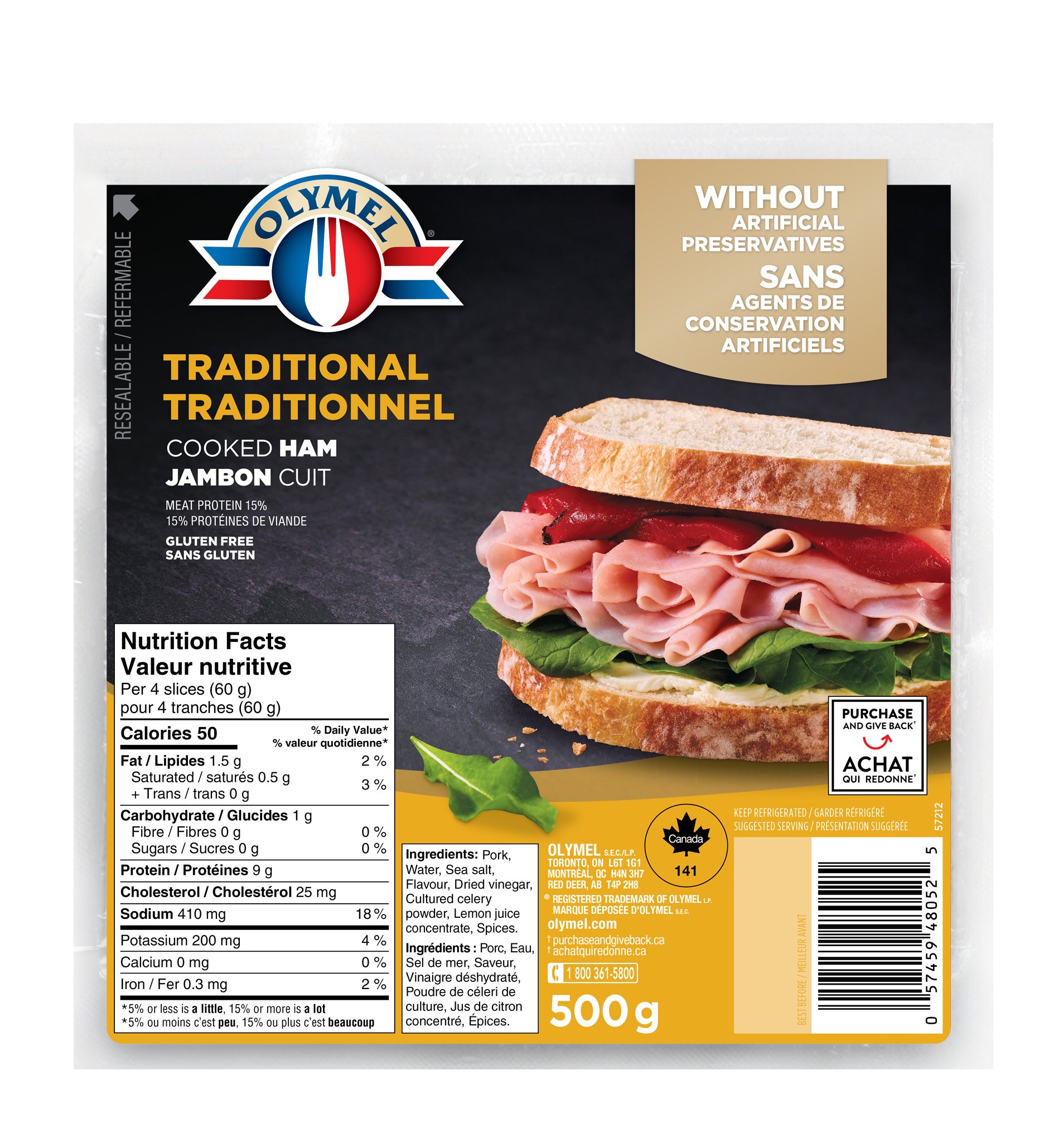 Sliced Traditional Cooked Ham 500 g