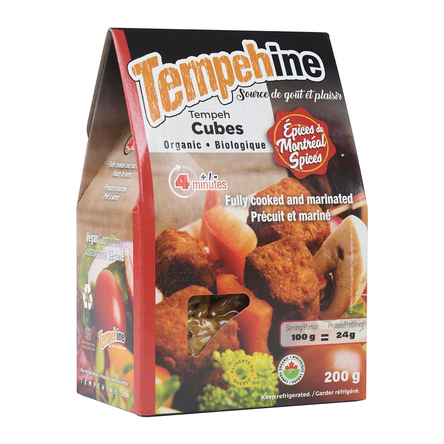Montreal Spices Marinated Precooked Tempeh Cubes 200 g