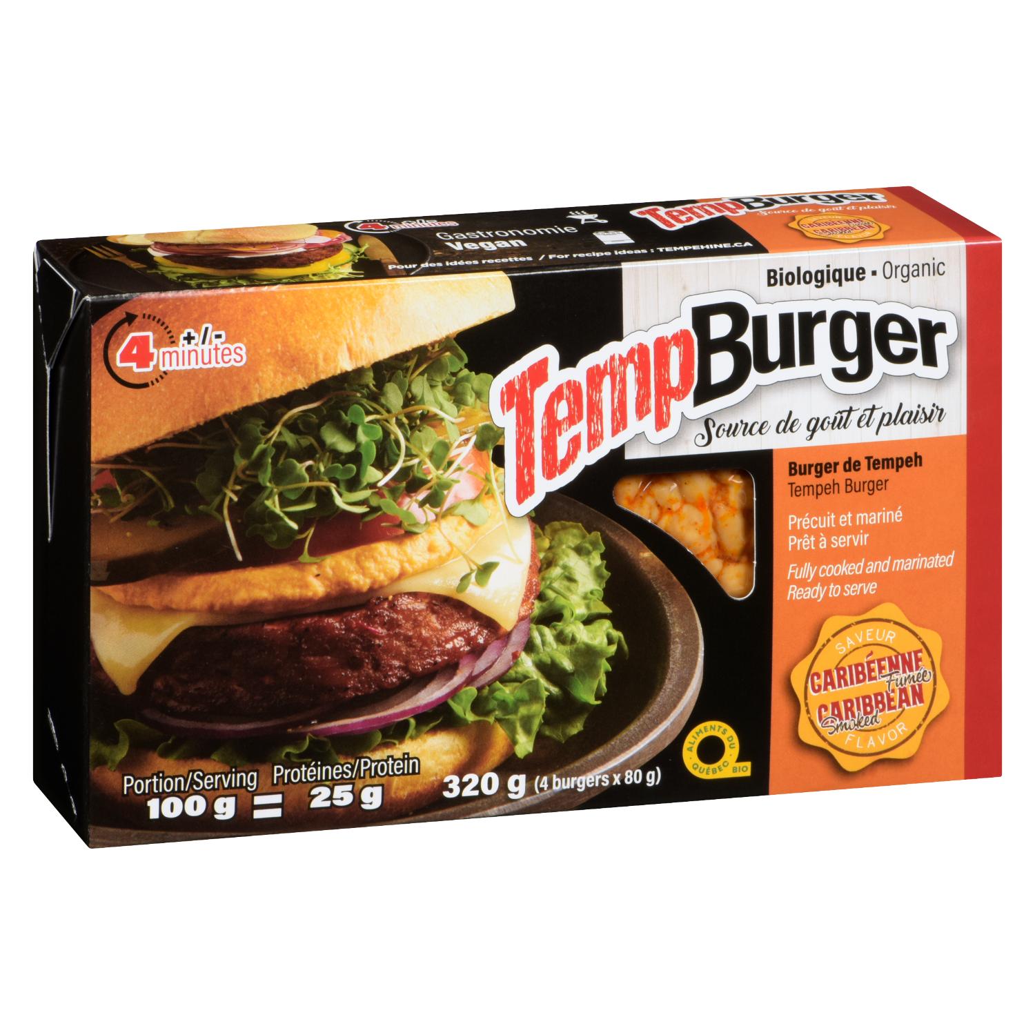 Caribbean Marinated and Precooked Tempeh Burger 320 g