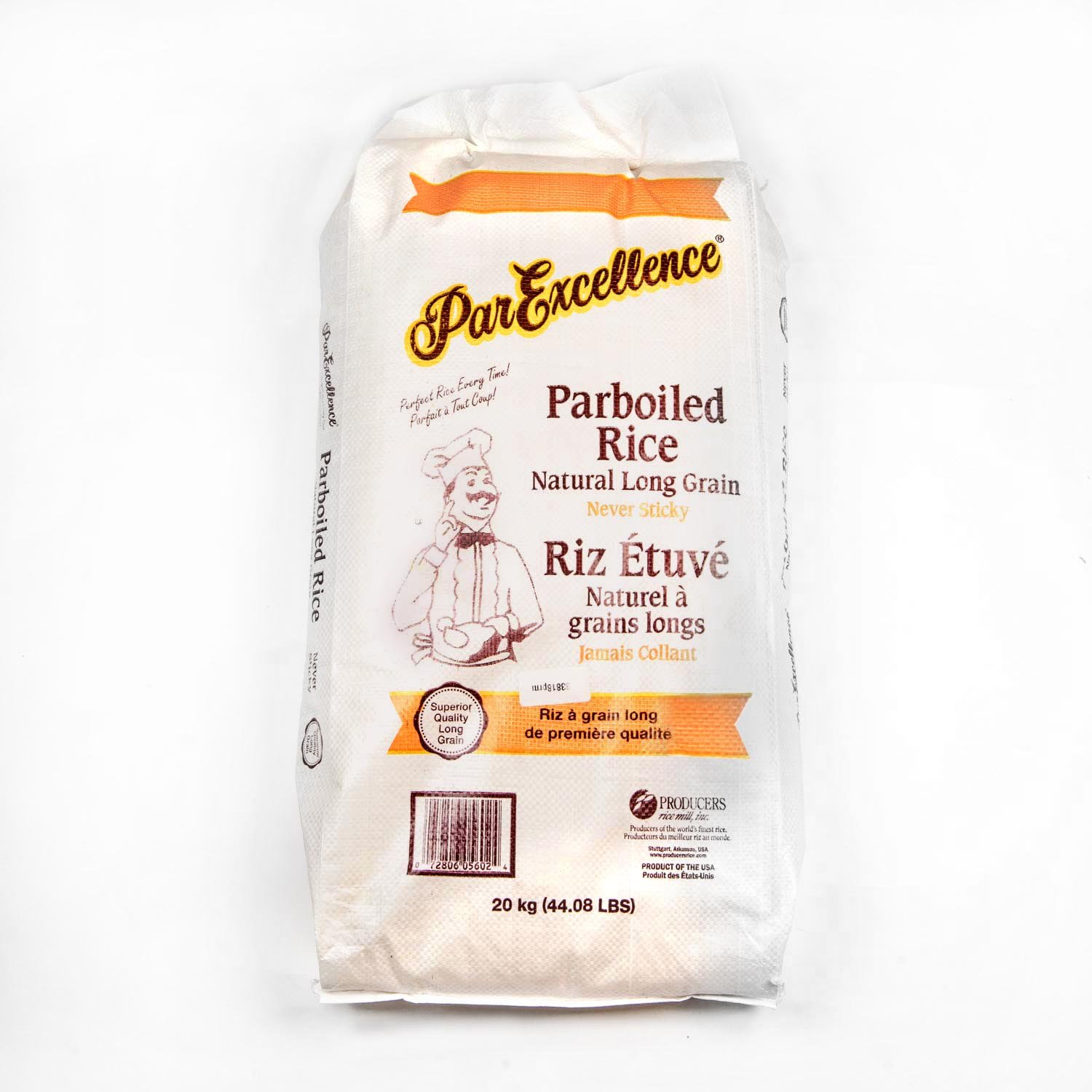 Parboiled Rice Natural Long Grain 20 kg