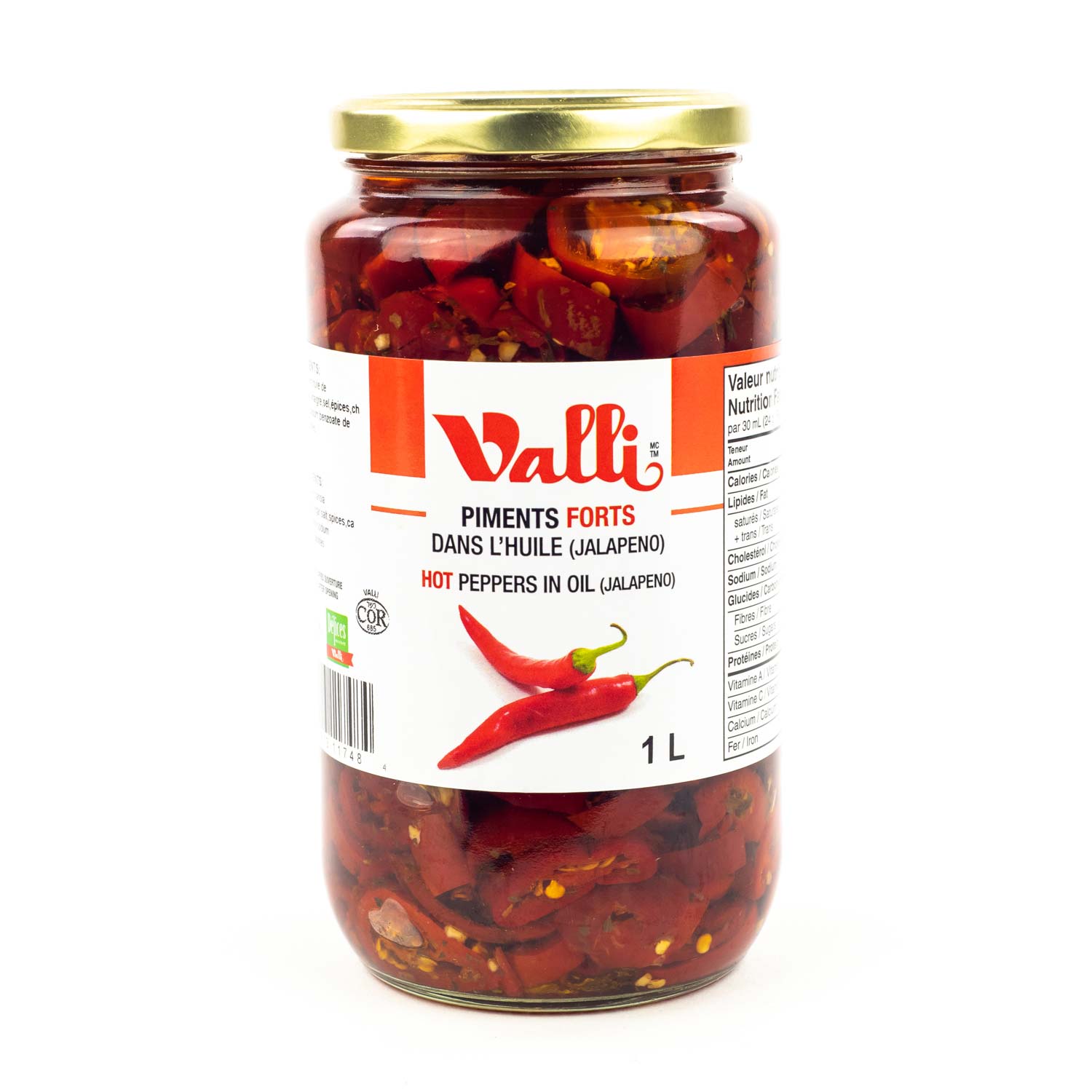 Japaleno Hot Peppers in Oil 1 L