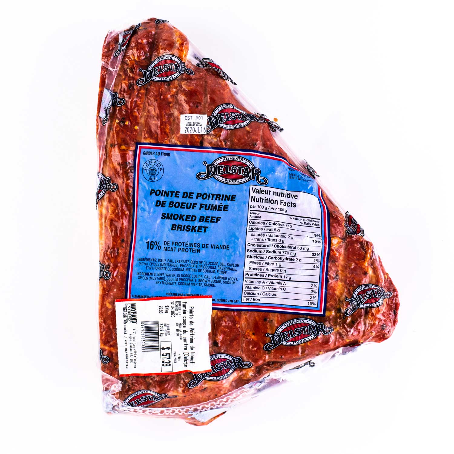 Center Cut Smoked Meat Beef Breast 4.5 kg