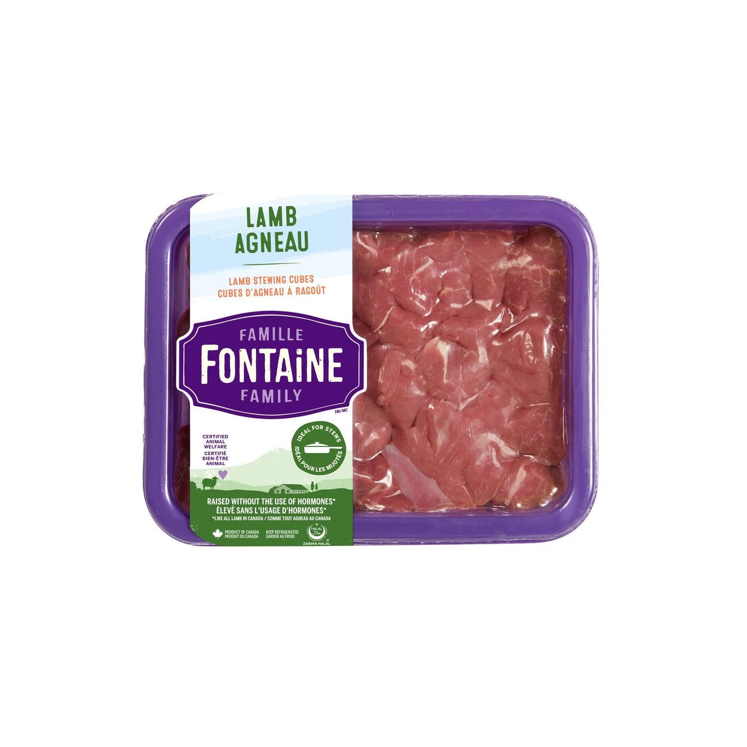 Lamb Stewing Cubes from Quebec 454 g